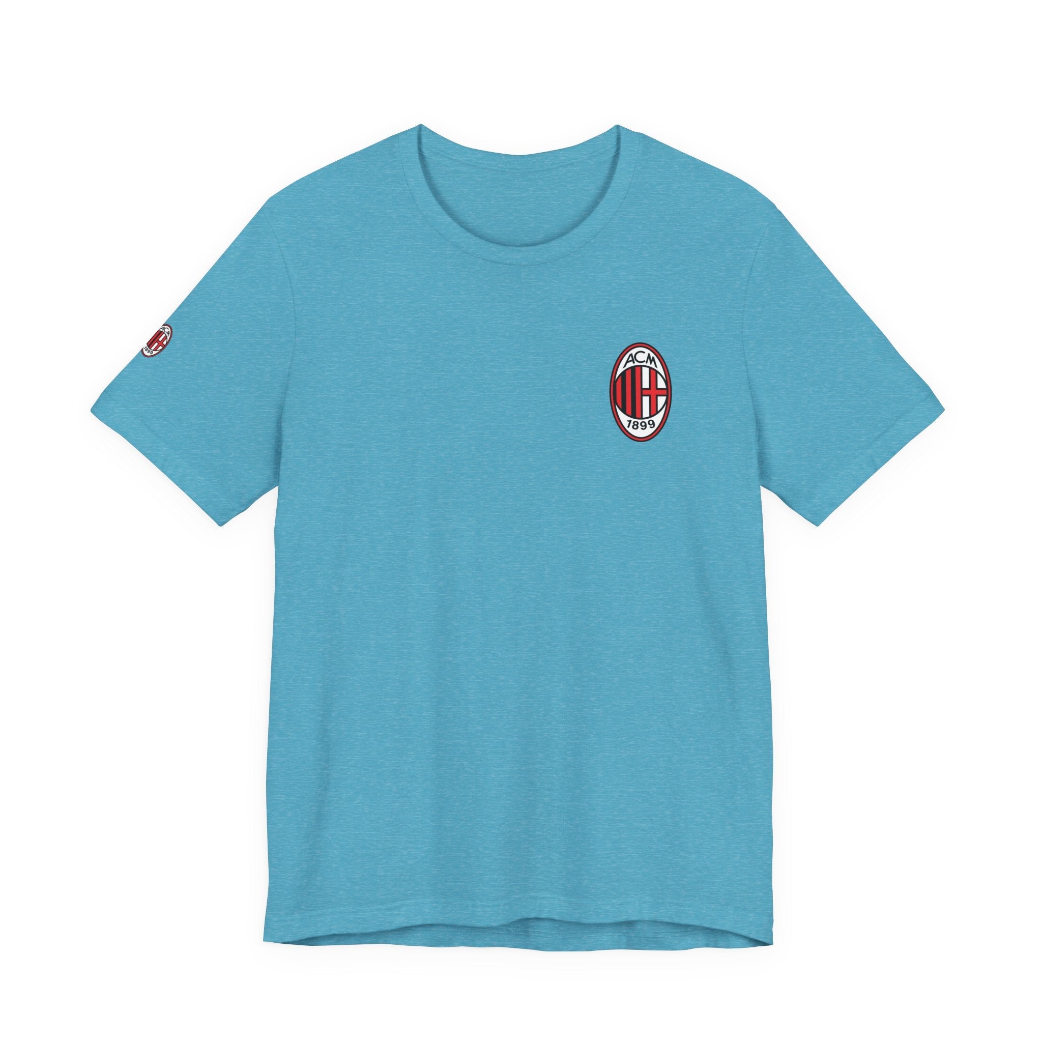 AC Milan Crest T-Shirt Minimal Soccer Tee with 'AC Milan' Back Print - Etna Gift