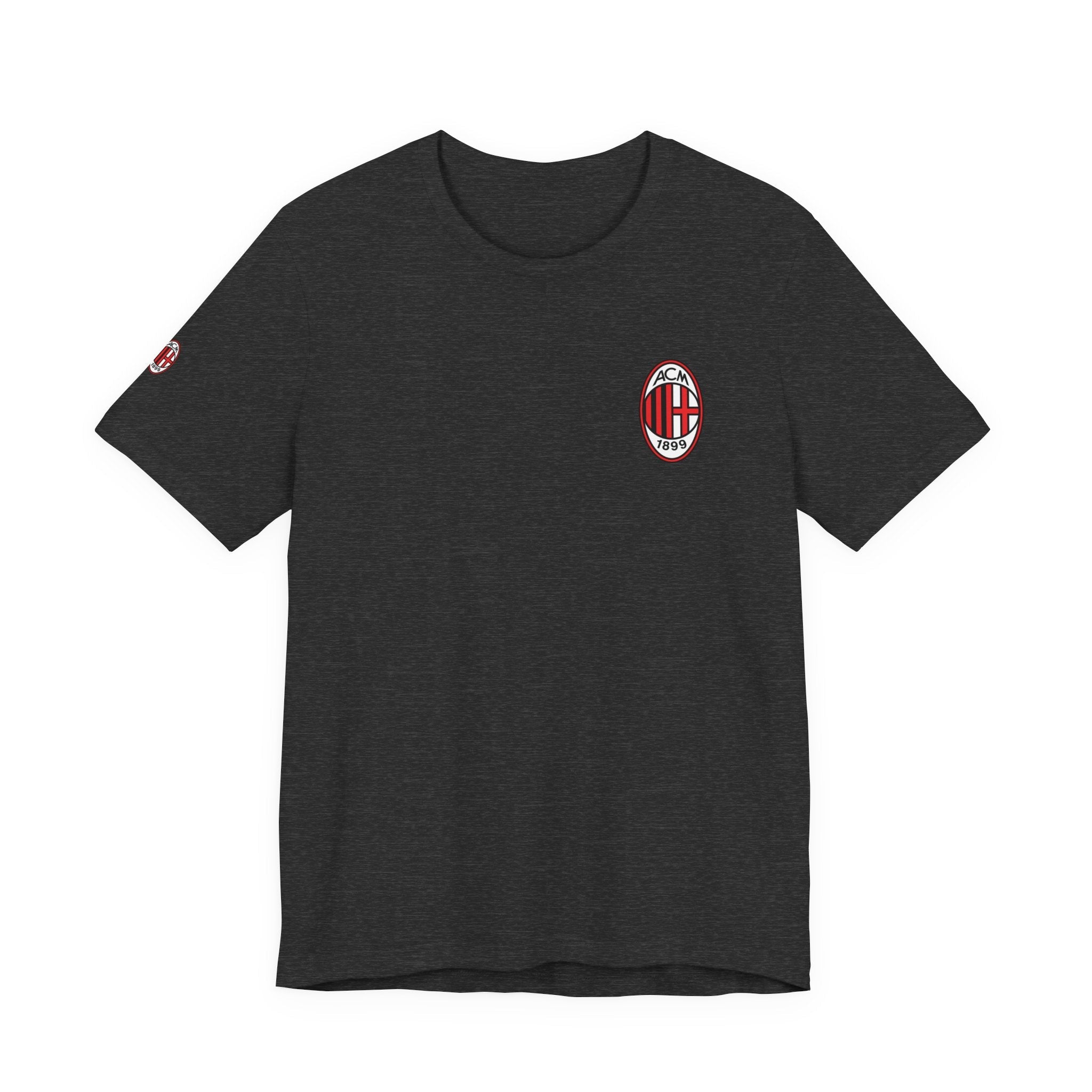 AC Milan Crest T-Shirt Minimal Soccer Tee with 'AC Milan' Back Print - Etna Gift