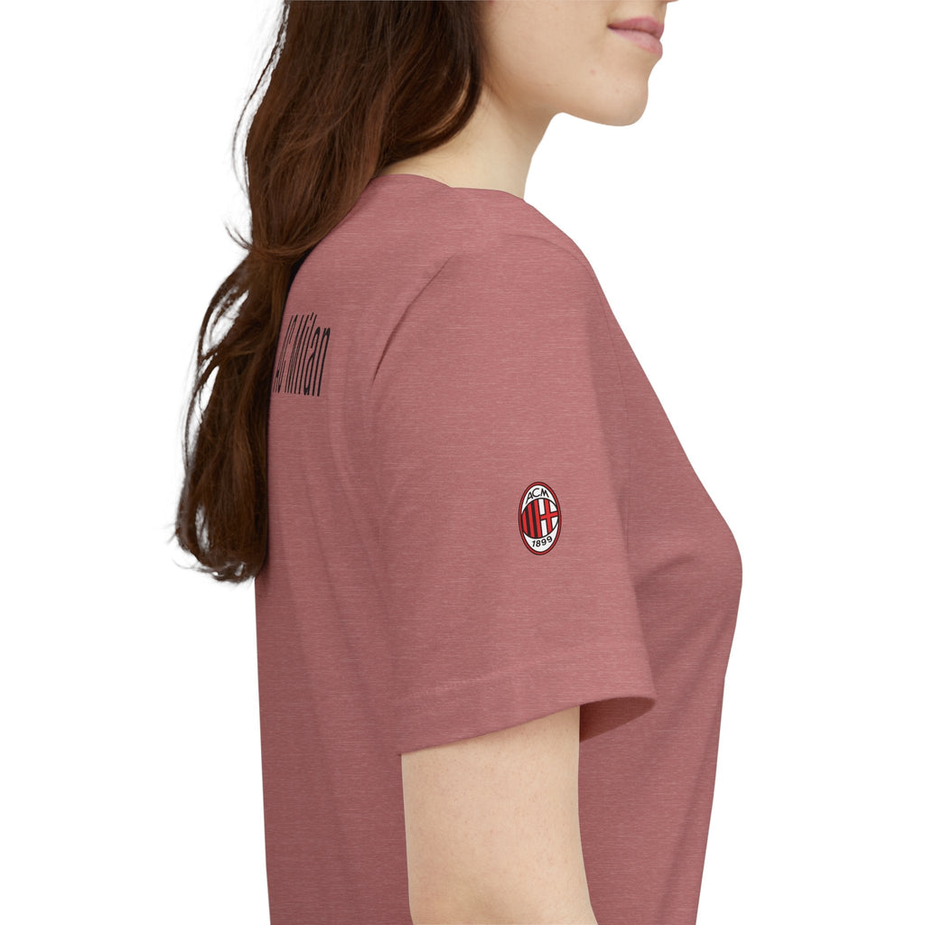 AC Milan Crest T-Shirt Minimal Soccer Tee with 'AC Milan' Back Print - Etna Gift