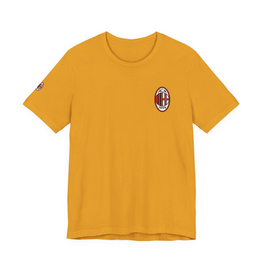 AC Milan Crest T-Shirt Minimal Soccer Tee with 'AC Milan' Back Print - Etna Gift
