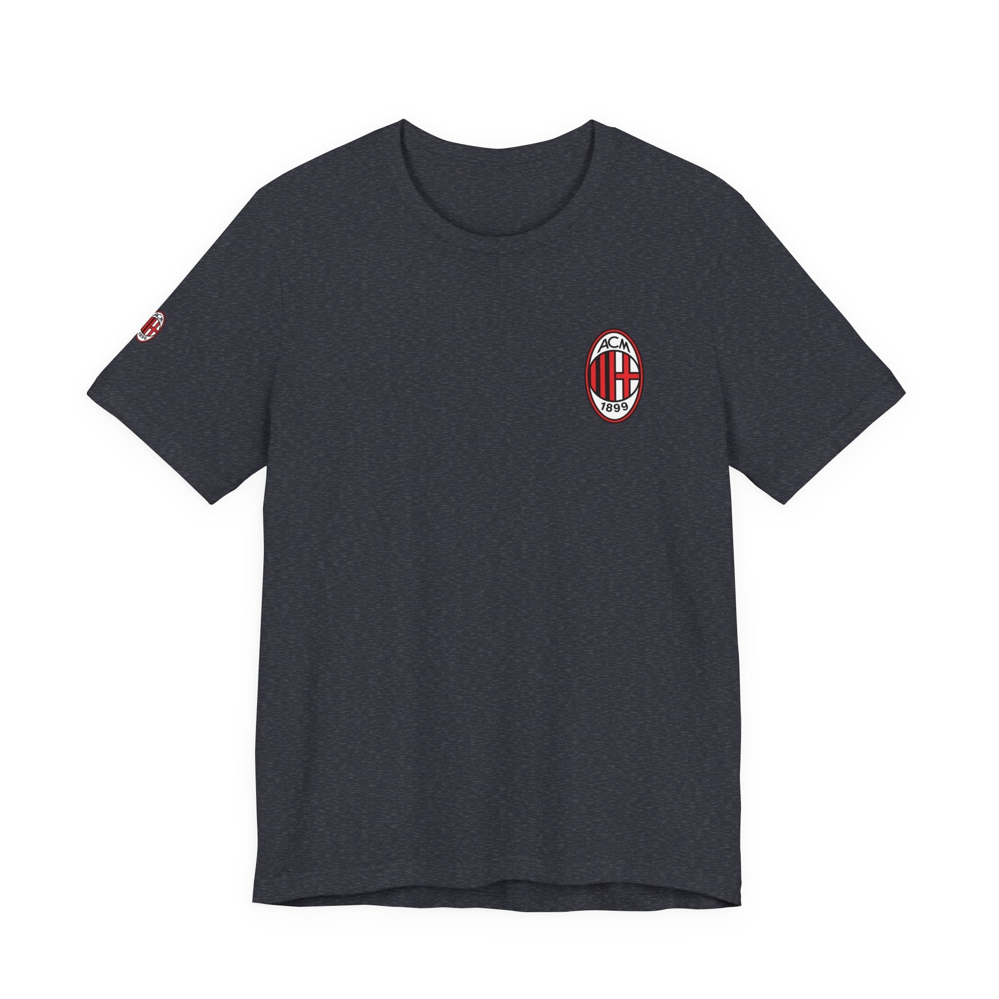AC Milan Crest T-Shirt Minimal Soccer Tee with 'AC Milan' Back Print - Etna Gift