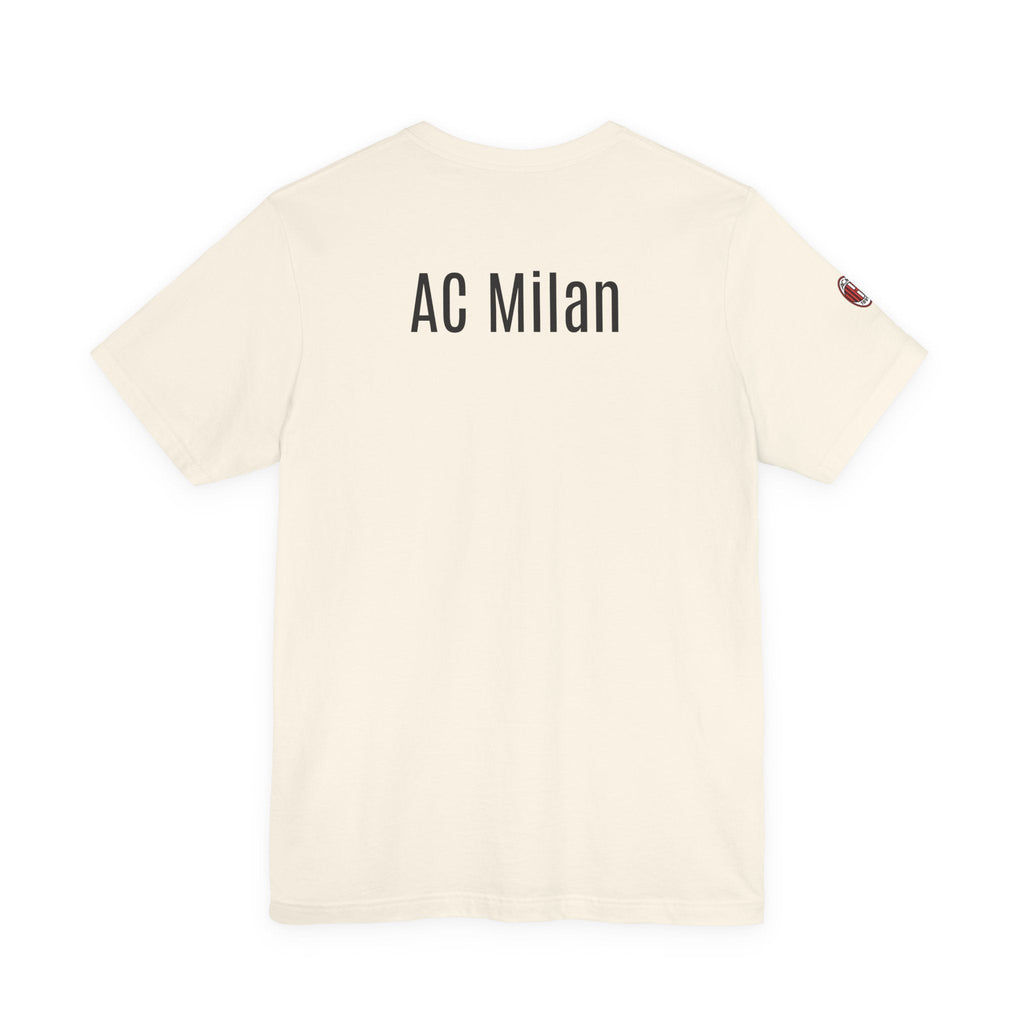 AC Milan Crest T-Shirt Minimal Soccer Tee with 'AC Milan' Back Print - Etna Gift