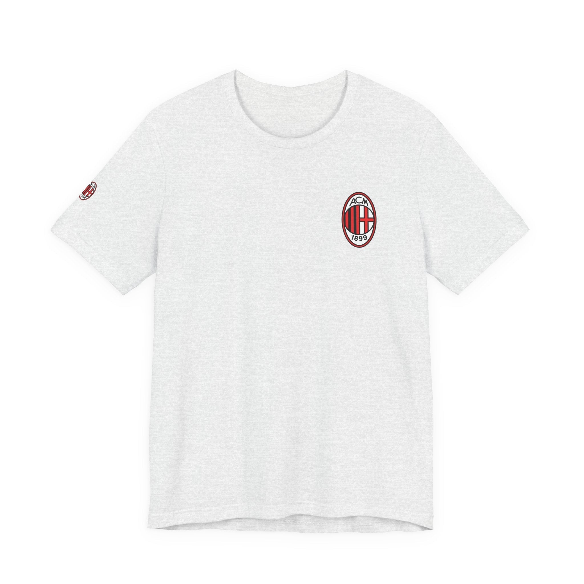 AC Milan Crest T-Shirt Minimal Soccer Tee with 'AC Milan' Back Print - Etna Gift