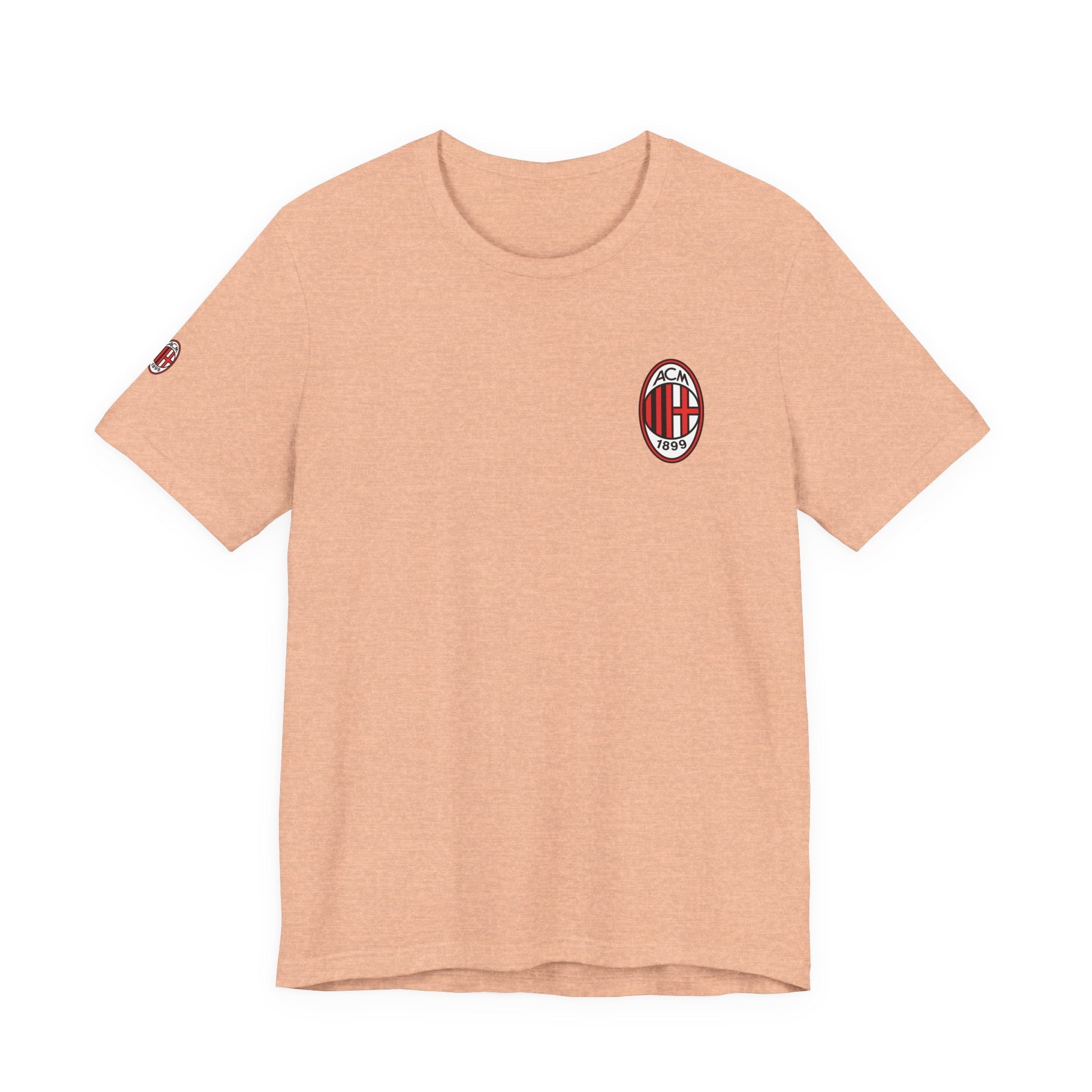 AC Milan Crest T-Shirt Minimal Soccer Tee with 'AC Milan' Back Print - Etna Gift