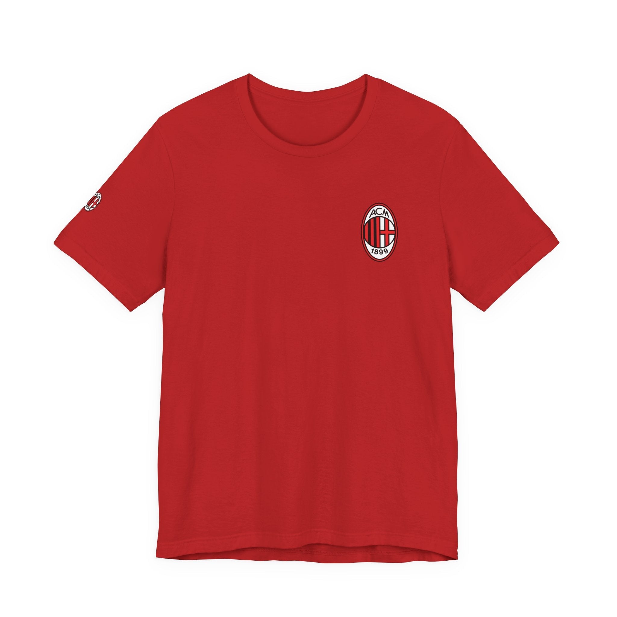 AC Milan Crest T-Shirt Minimal Soccer Tee with 'AC Milan' Back Print - Etna Gift