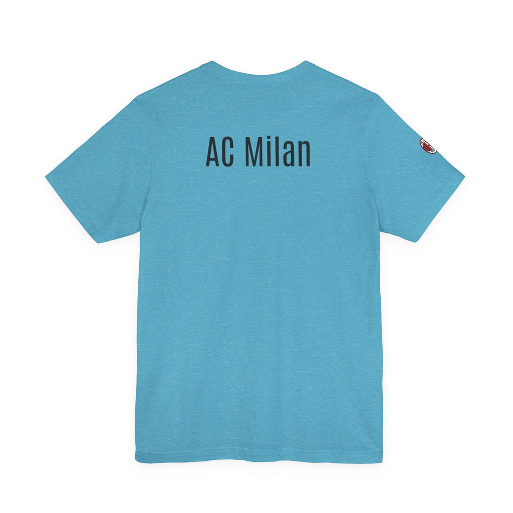 AC Milan Crest T-Shirt Minimal Soccer Tee with 'AC Milan' Back Print - Etna Gift