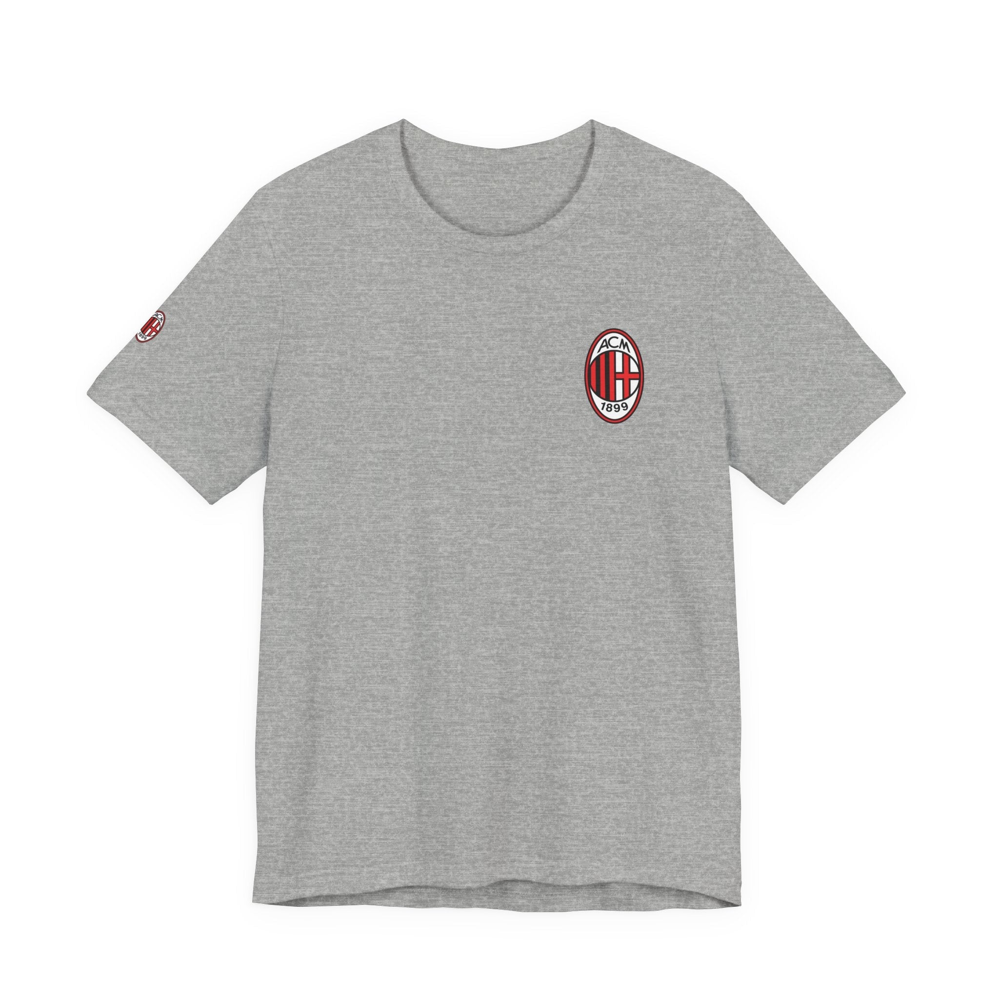 AC Milan Crest T-Shirt Minimal Soccer Tee with 'AC Milan' Back Print - Etna Gift