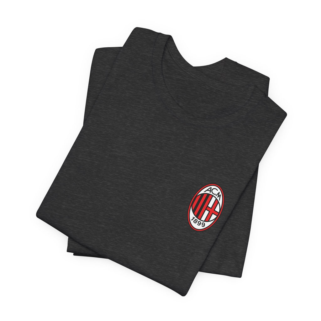 AC Milan Crest T-Shirt Minimal Soccer Tee with 'AC Milan' Back Print - Etna Gift