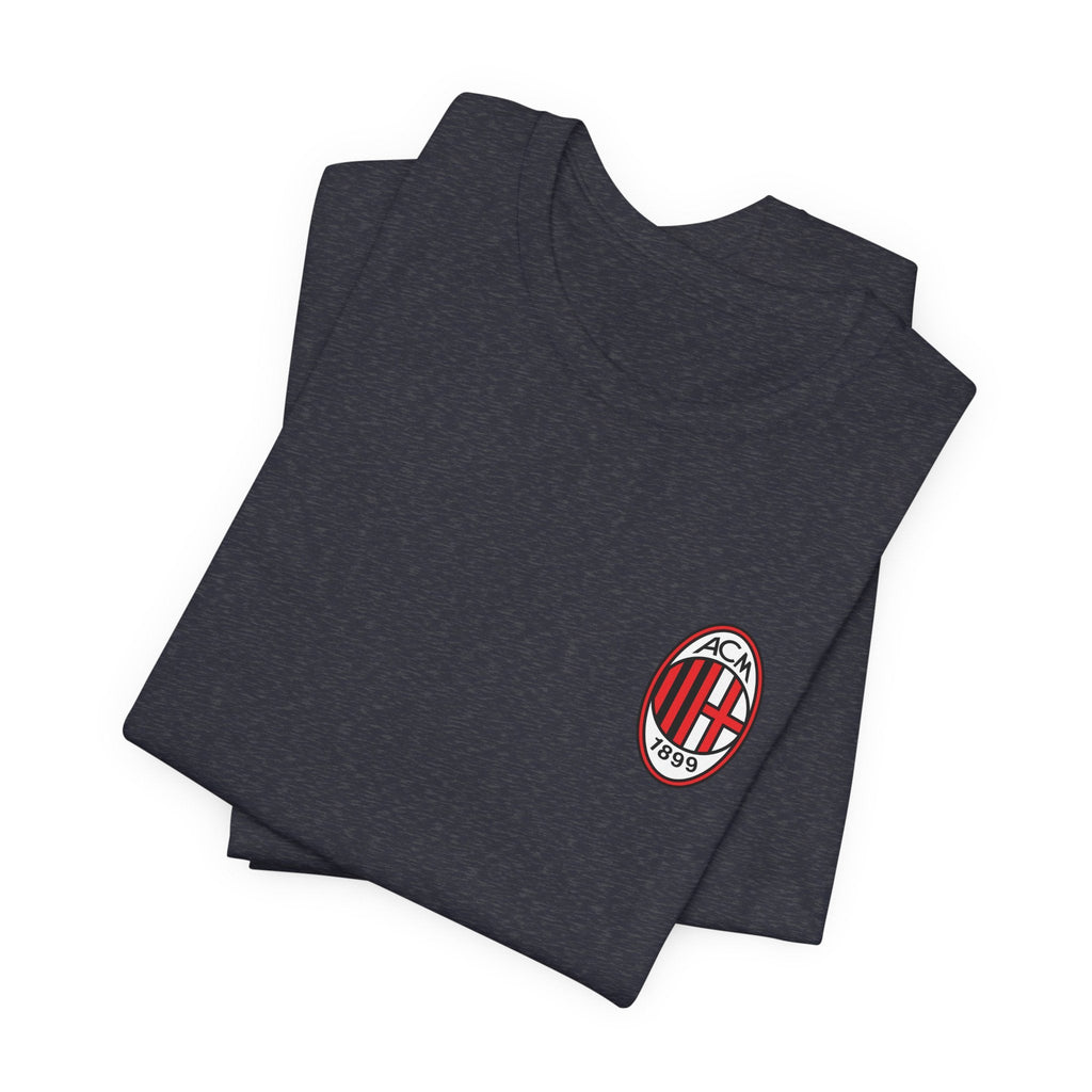 AC Milan Crest T-Shirt Minimal Soccer Tee with 'AC Milan' Back Print - Etna Gift