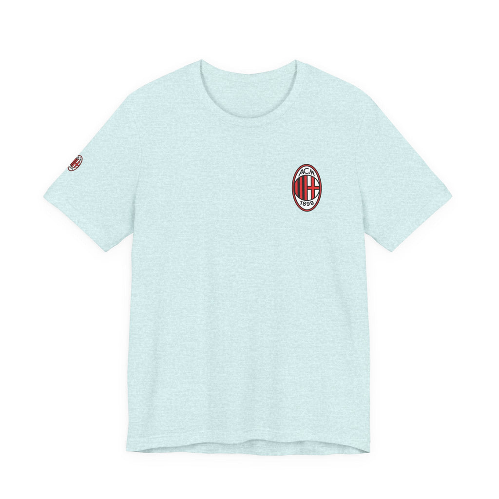 AC Milan Crest T-Shirt Minimal Soccer Tee with 'AC Milan' Back Print - Etna Gift