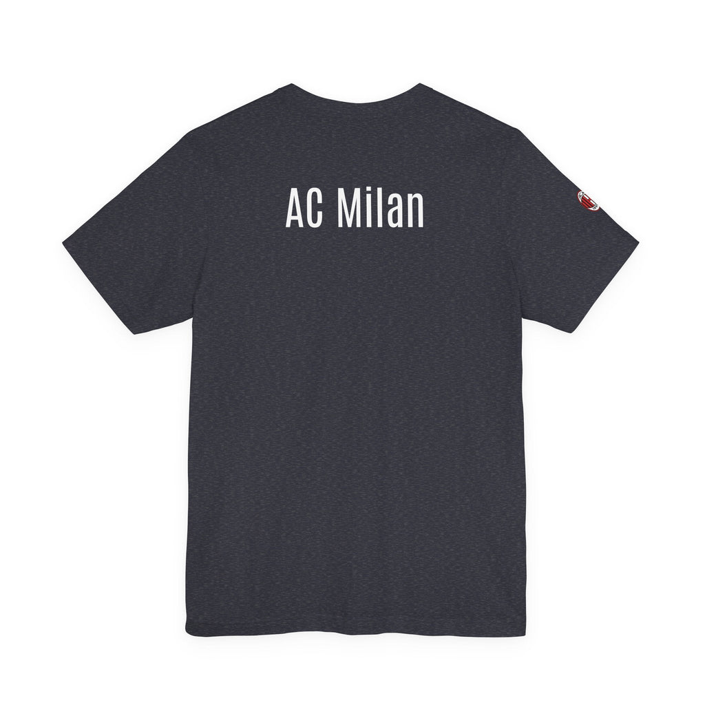 AC Milan Crest T-Shirt Minimal Soccer Tee with 'AC Milan' Back Print - Etna Gift