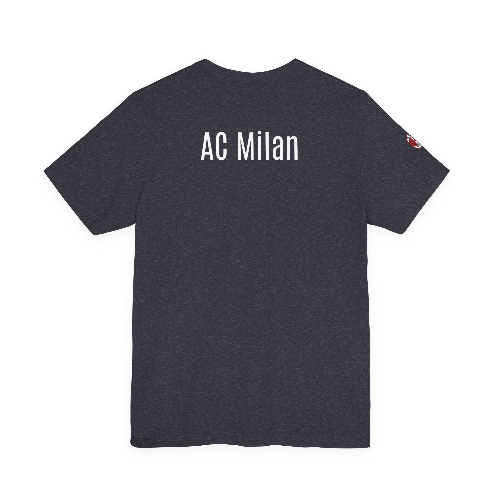 AC Milan Crest T-Shirt Minimal Soccer Tee with 'AC Milan' Back Print - Etna Gift