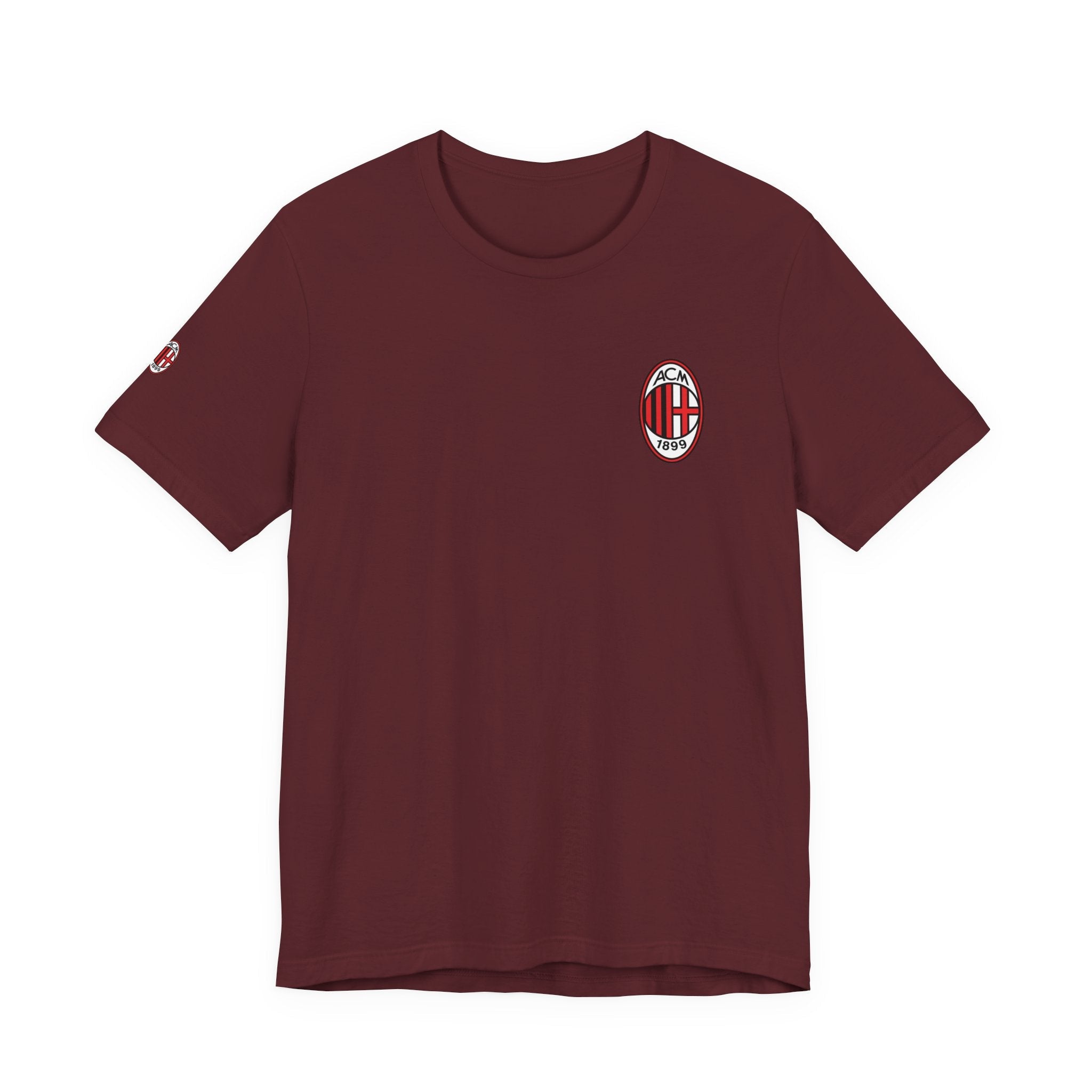 AC Milan Crest T-Shirt Minimal Soccer Tee with 'AC Milan' Back Print - Etna Gift