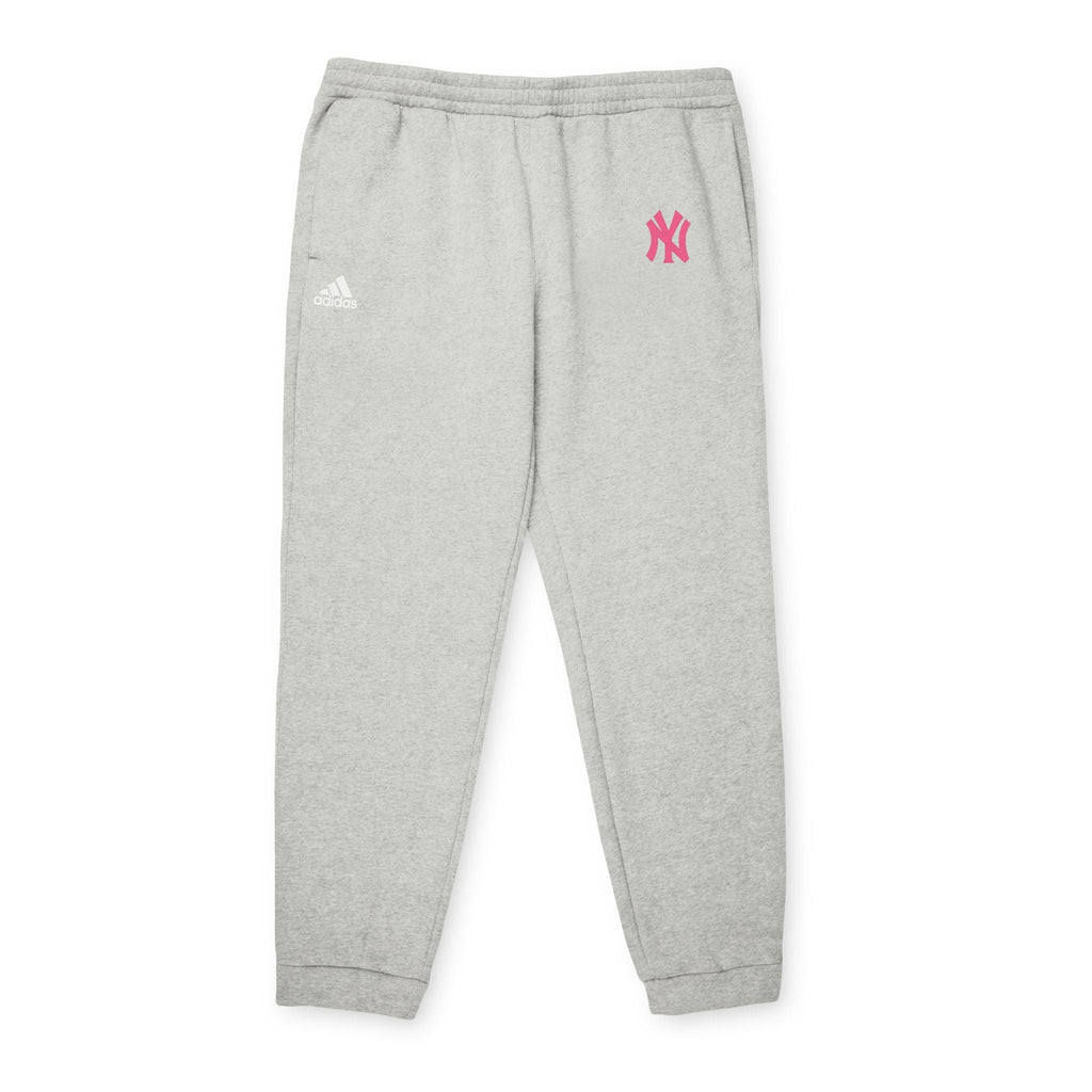 Adidas Fleece Joggers Cozy Grey Sweatpants with Pink Logo - Etna Gift