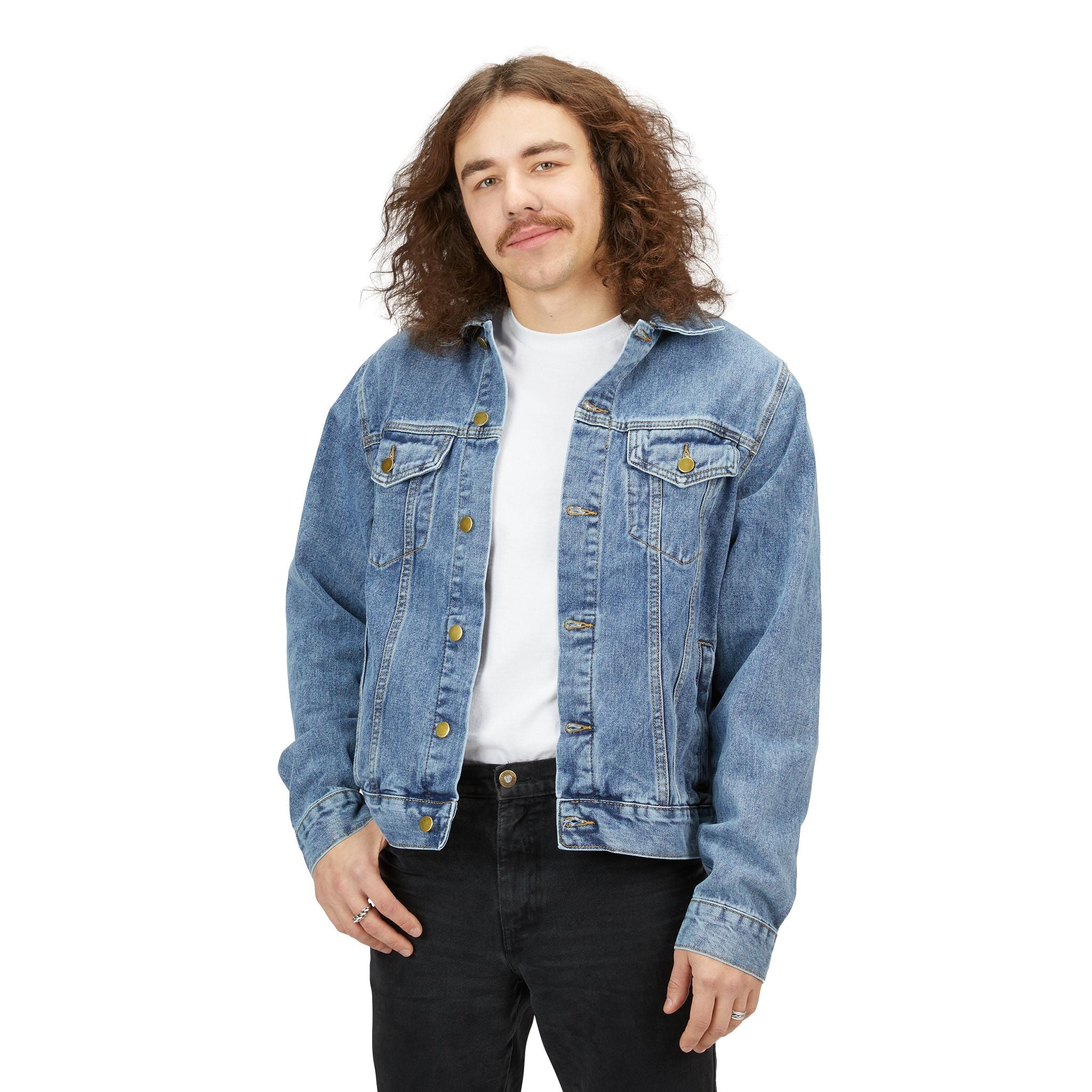 American Flag Denim Jacket | USA Stars Stripes Back Patch - Etna Gift