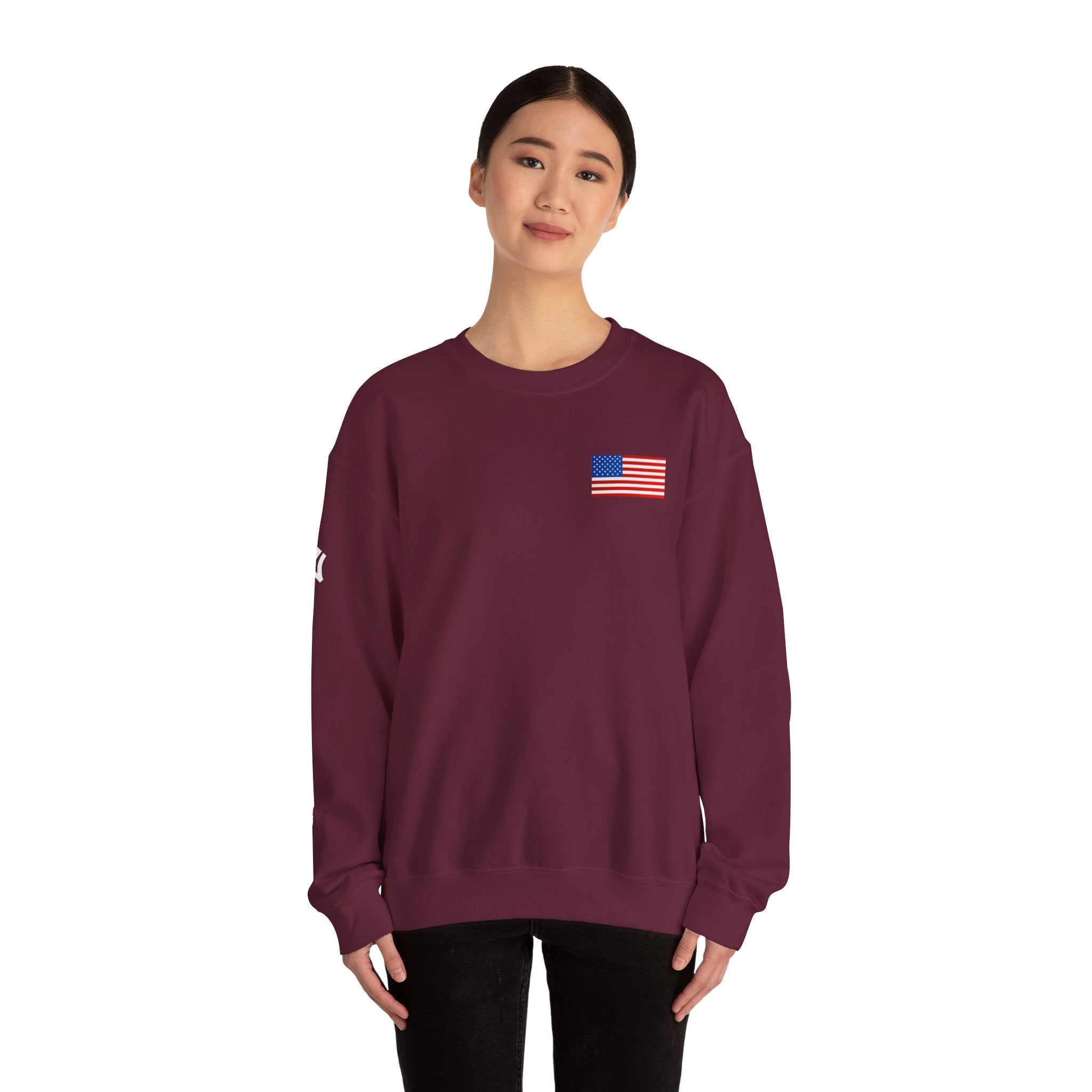 American Flag Sweatshirt | USA Stars Stripes Patriotic Crewneck - Etna Gift