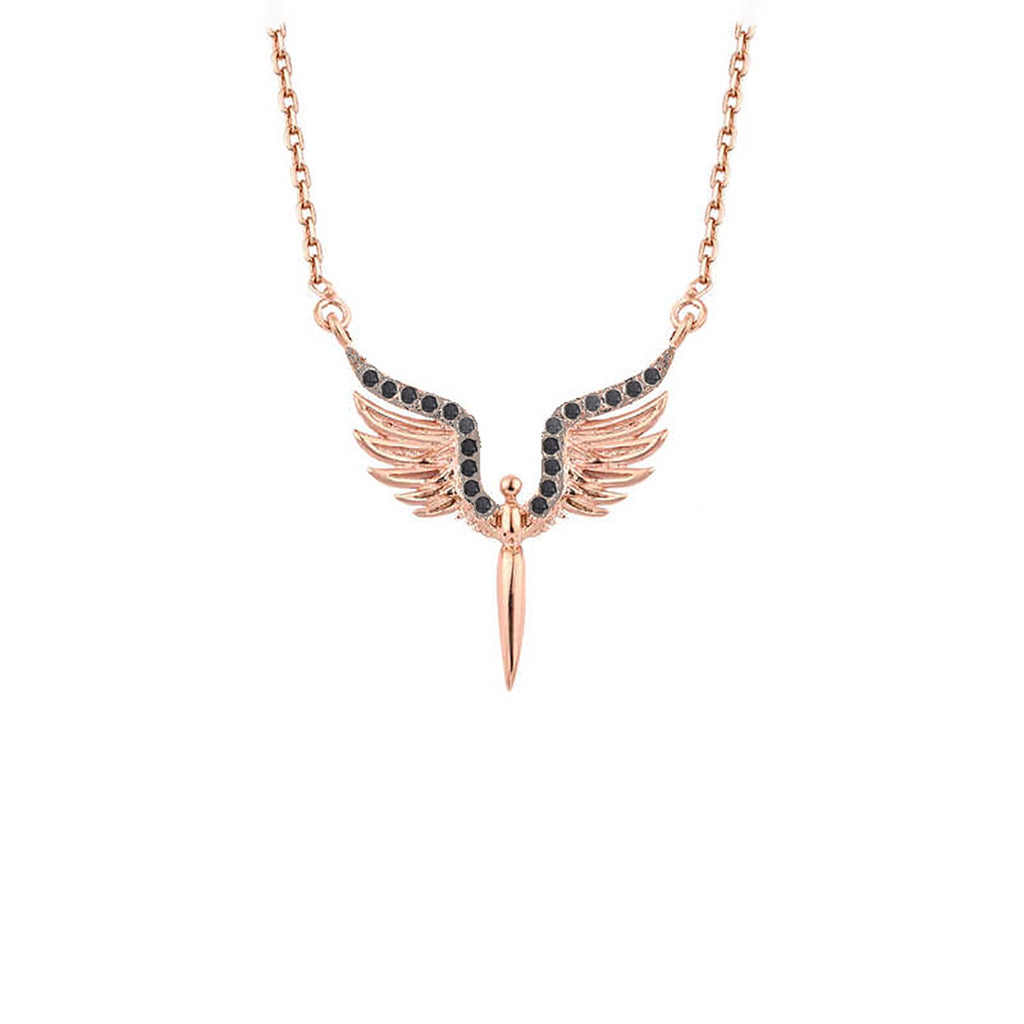 Angel silver necklace 925 sterling silver necklace - Etna Gift
