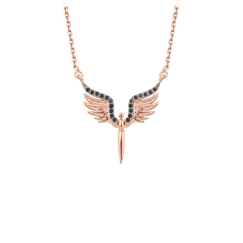 Angel silver necklace 925 sterling silver necklace - Etna Gift