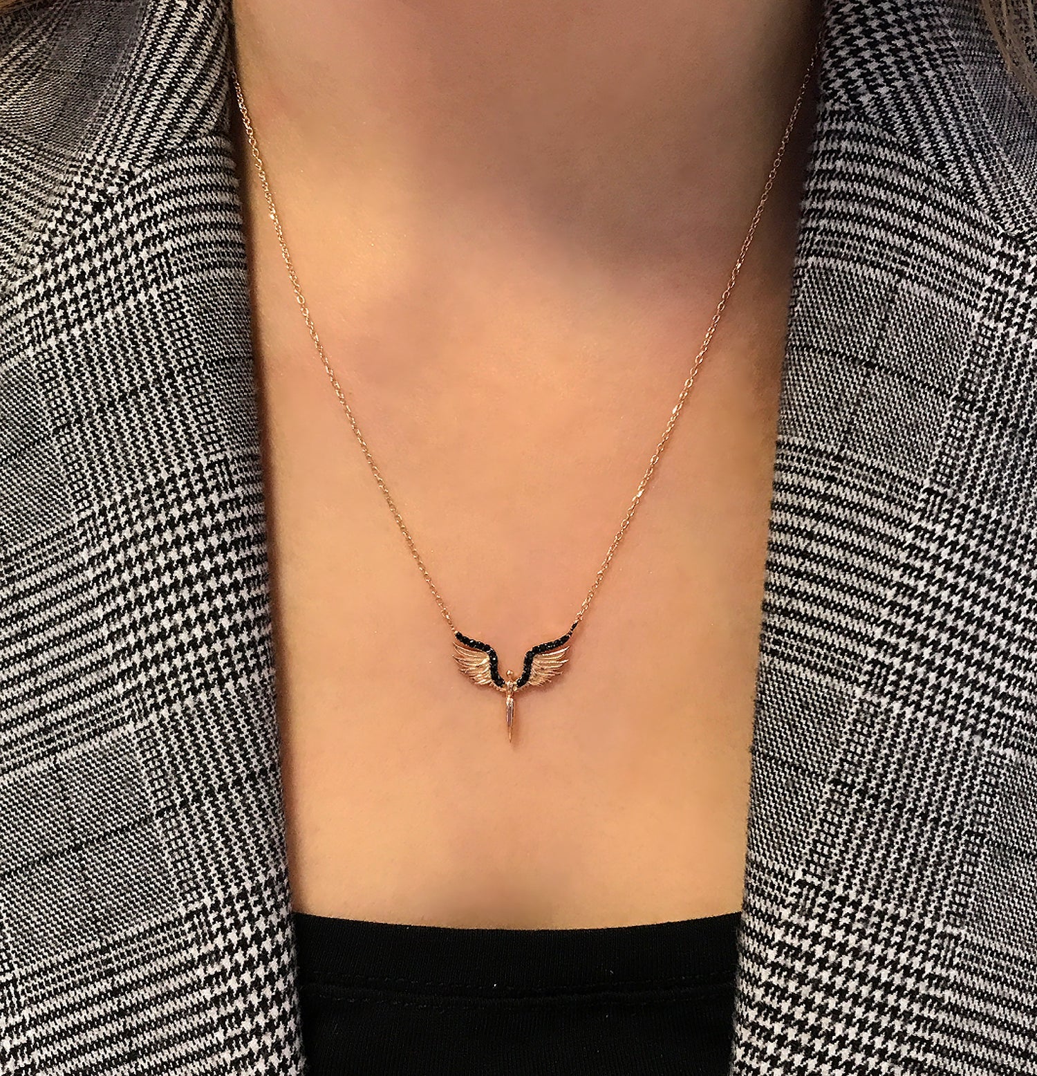 Angel silver necklace 925 sterling silver necklace - Etna Gift
