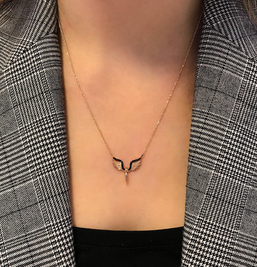 Angel silver necklace 925 sterling silver necklace - Etna Gift