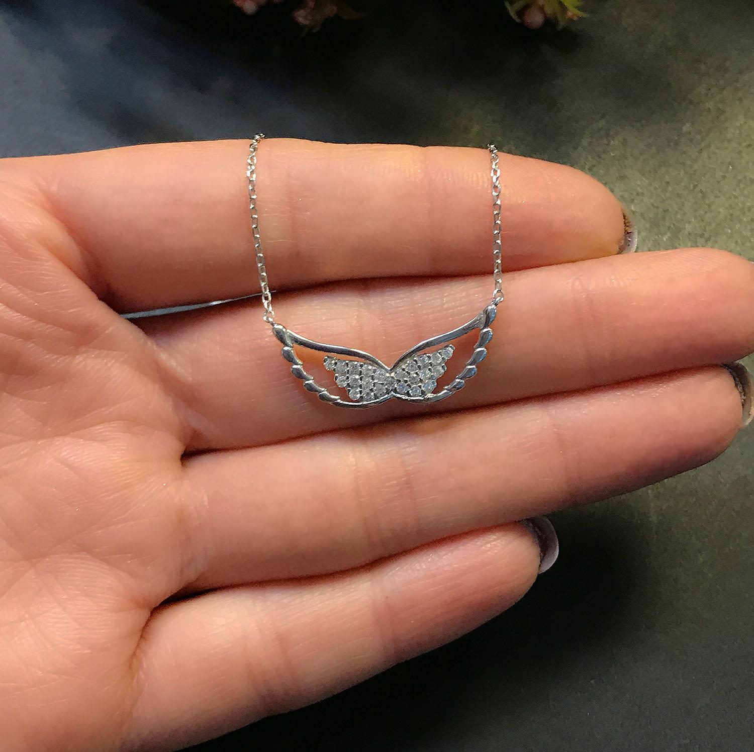 Angel silver pendant 925 sterling silver angel luck necklace - Etna Gift