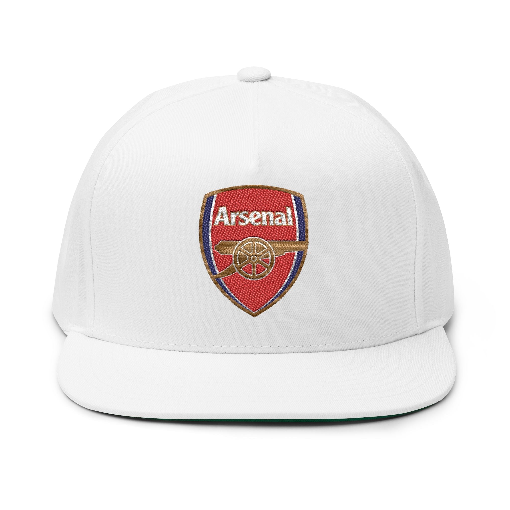 Arsenal Embroidered Flat Bill Cap White Snapback Hat - Etna Gift