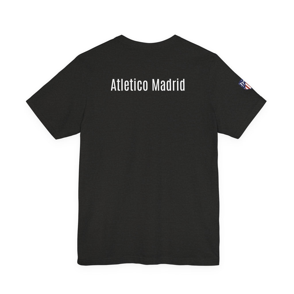 Atletico Madrid Shield T-Shirt Front Chest & Sleeve Logo Soccer Tee - Etna Gift