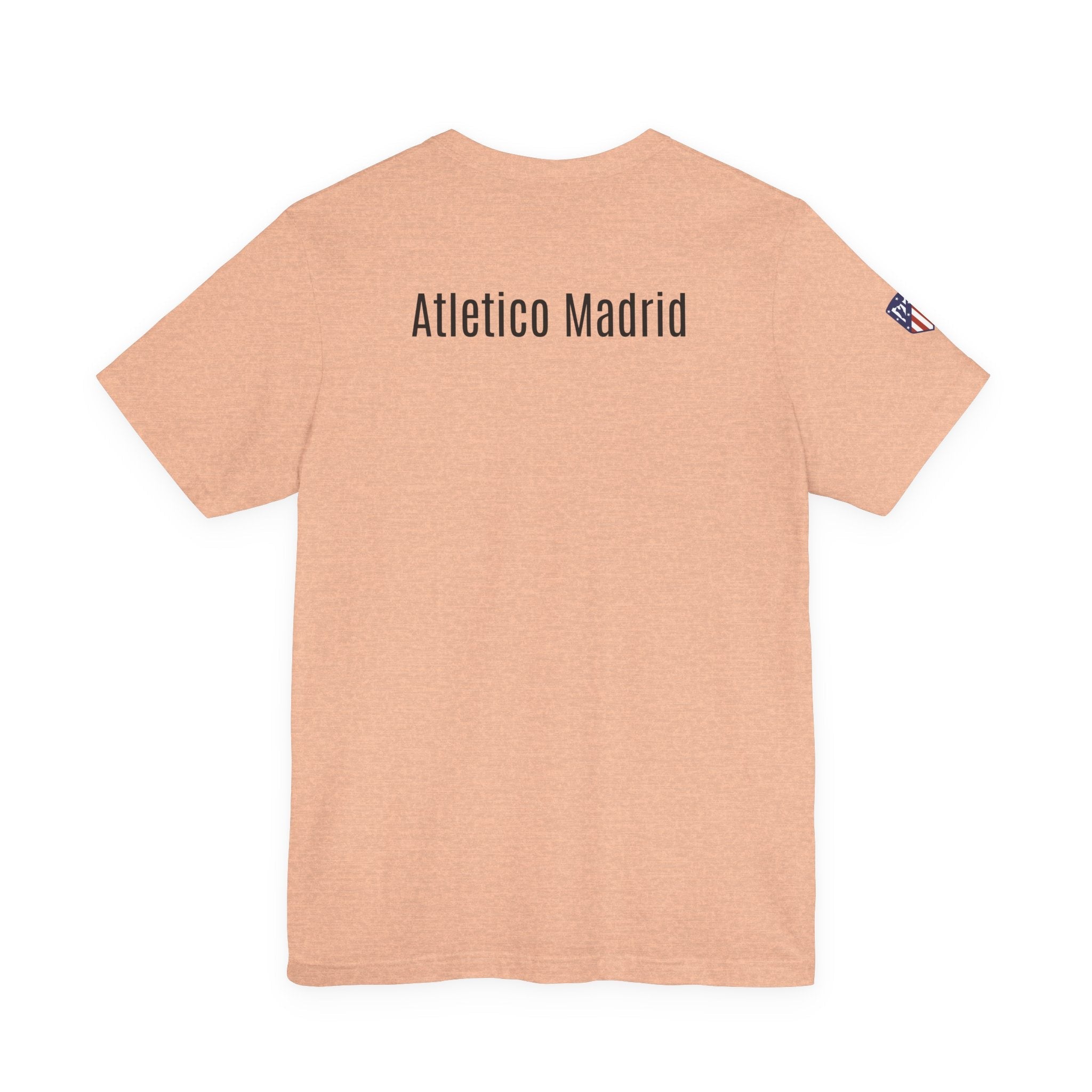 Atletico Madrid Shield T-Shirt Front Chest & Sleeve Logo Soccer Tee - Etna Gift