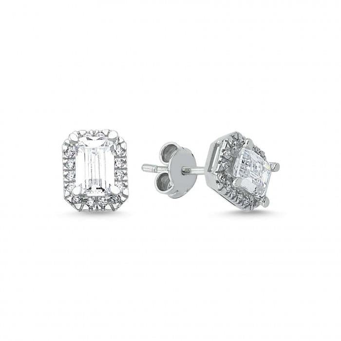 Baguette Earrings – 925 Sterling Silver Baguette Earrings - Etna Gift