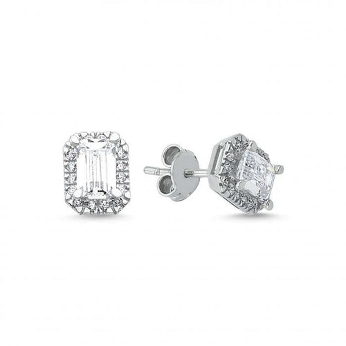 Baguette Earrings – 925 Sterling Silver Baguette Earrings - Etna Gift