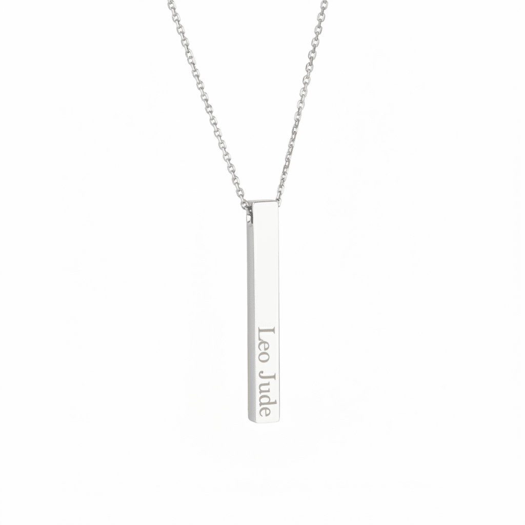 Bar necklace 925 sterling silver bar necklace - Etna Gift