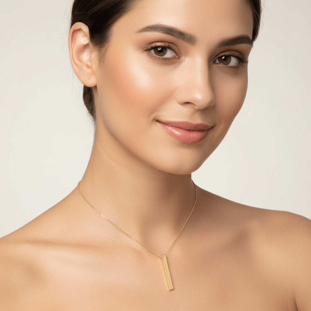 Bar necklace 925 sterling silver bar necklace - Etna Gift