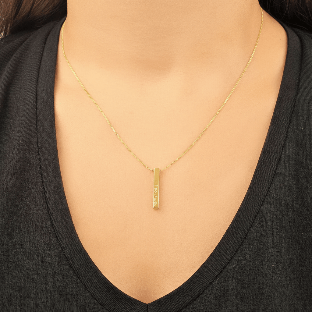 Bar necklace 925 sterling silver bar necklace - Etna Gift