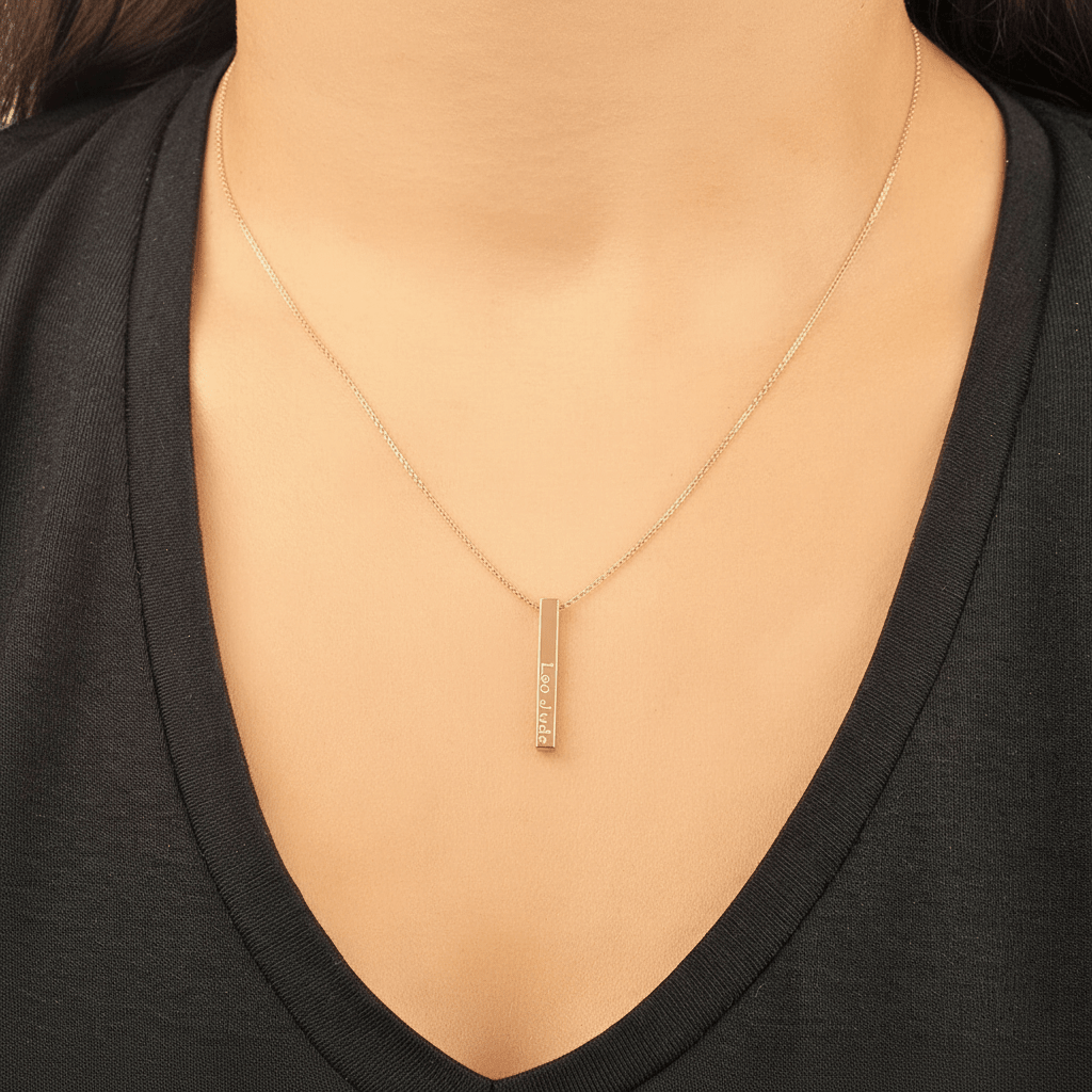Bar necklace 925 sterling silver bar necklace - Etna Gift