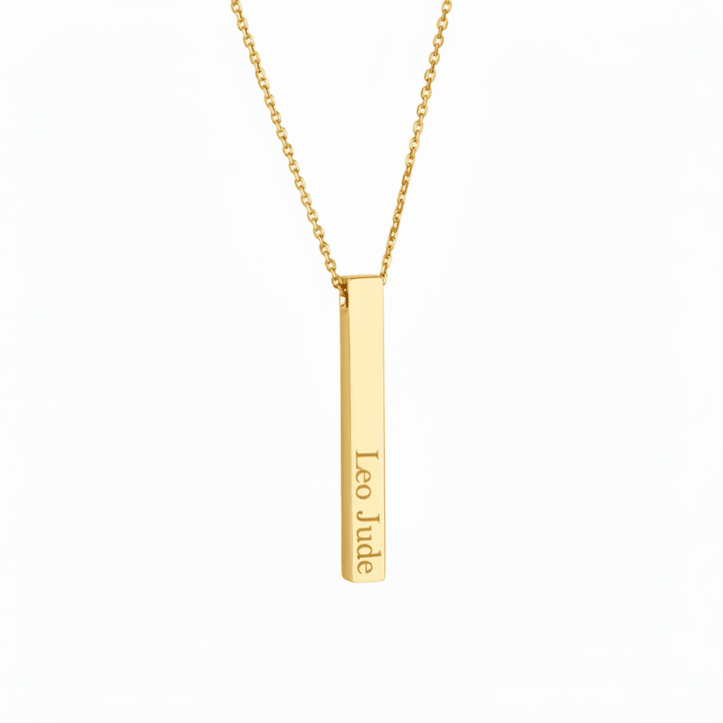 Bar necklace 925 sterling silver bar necklace - Etna Gift