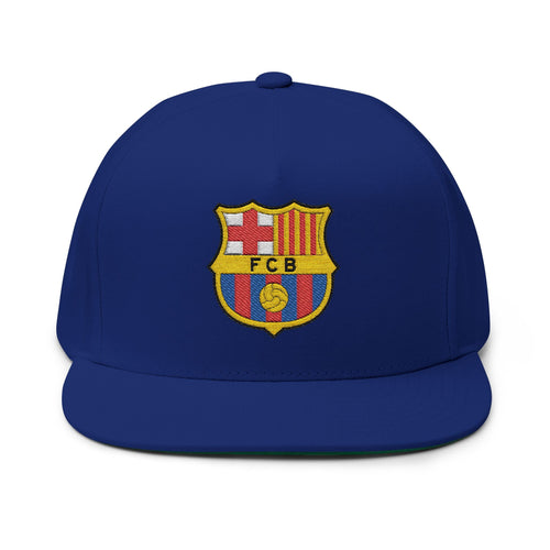 Barcelona Embroidered Flat Bill Cap - Etna Gift