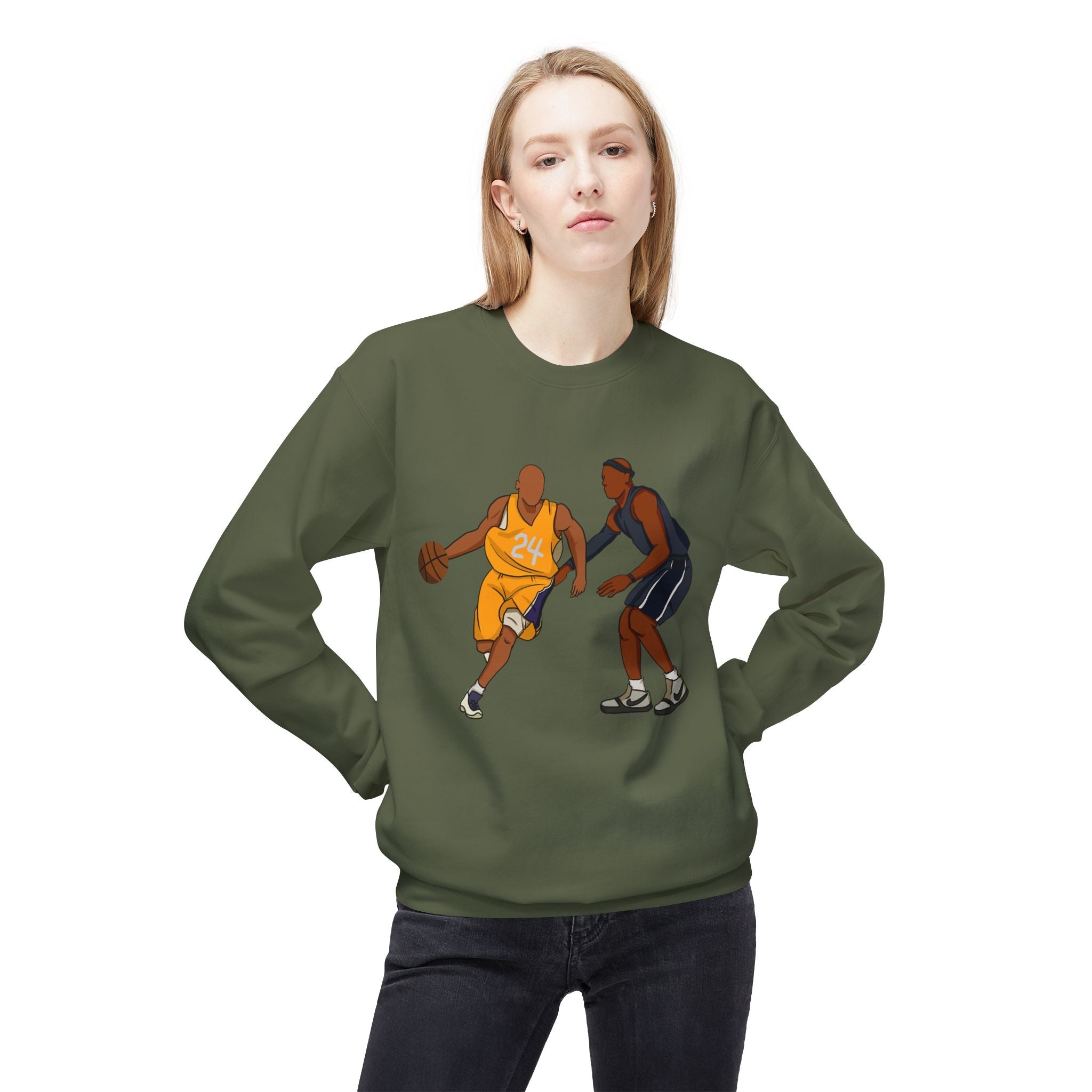 Basketball Players Sweatshirt Front Dribble Back Hoop Graphic - Etna Gift