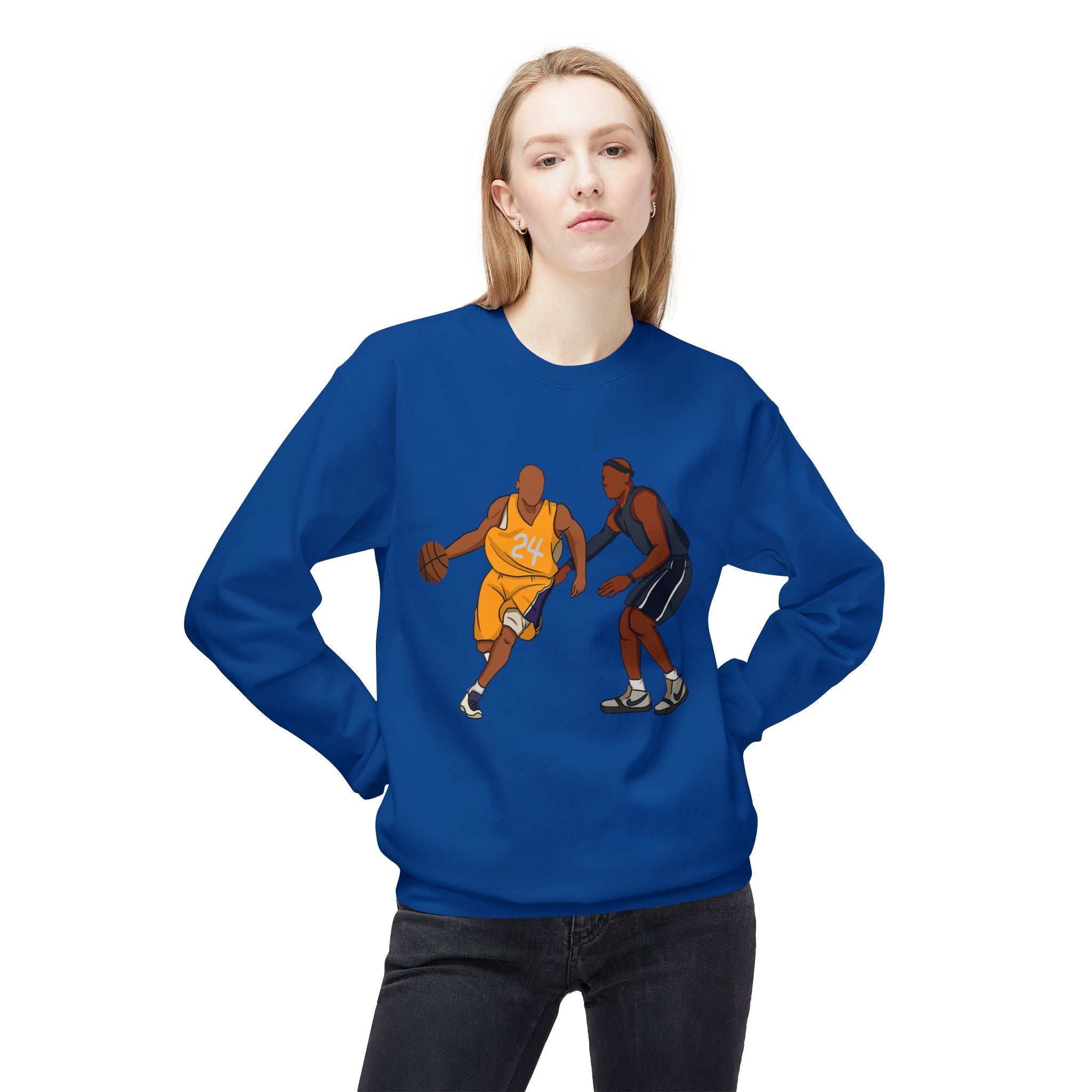 Basketball Players Sweatshirt Front Dribble Back Hoop Graphic - Etna Gift