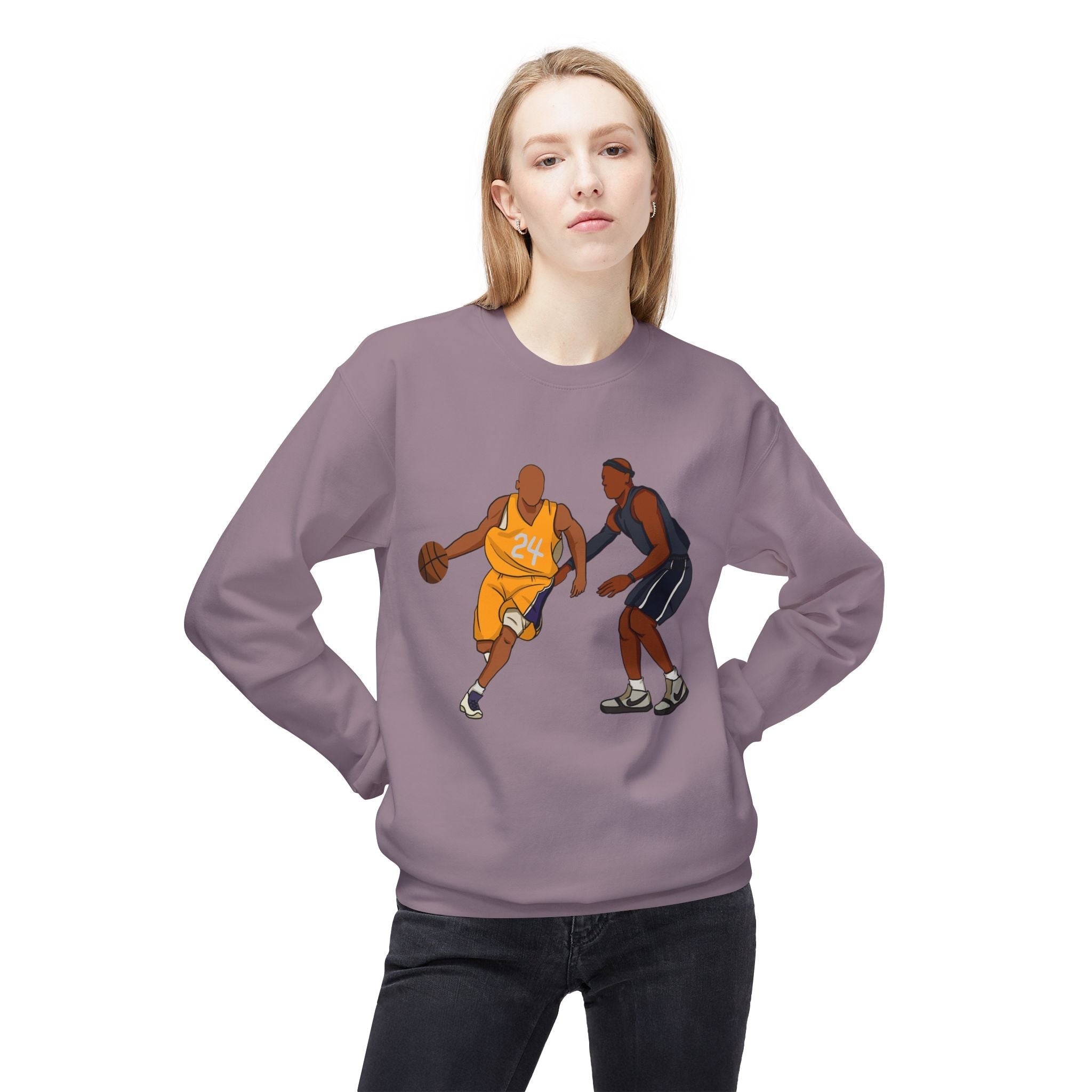 Basketball Players Sweatshirt Front Dribble Back Hoop Graphic - Etna Gift