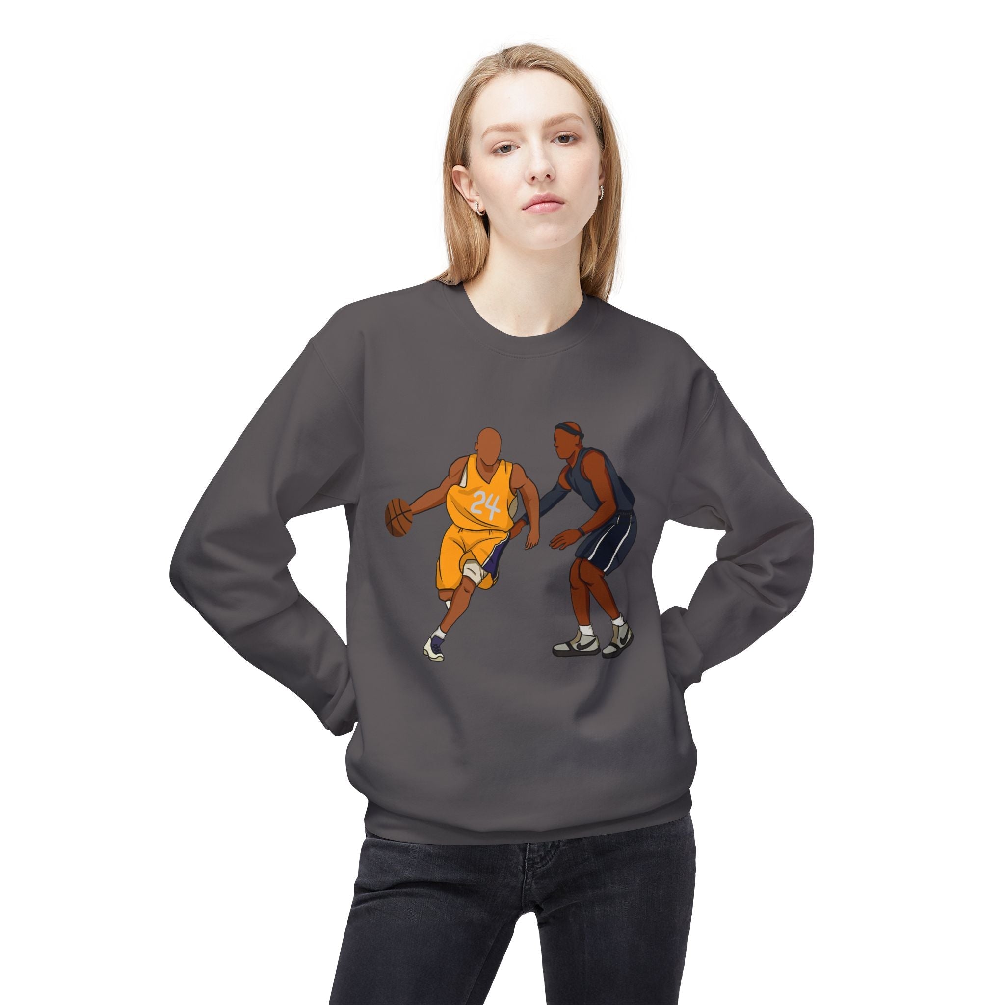 Basketball Players Sweatshirt Front Dribble Back Hoop Graphic - Etna Gift