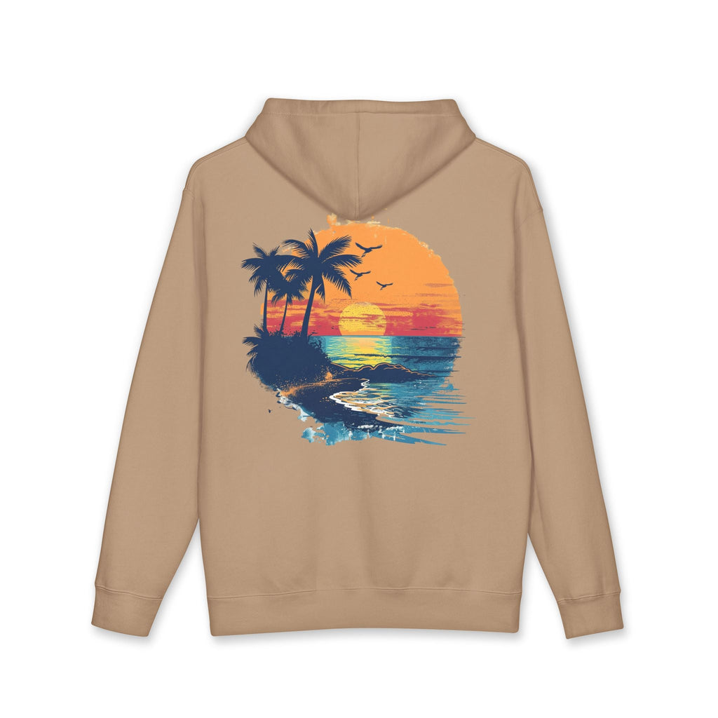Beach Sunset Hoodie – Tropical Palm Trees & Flip Flops Graphic Sweatshirt - Etna Gift
