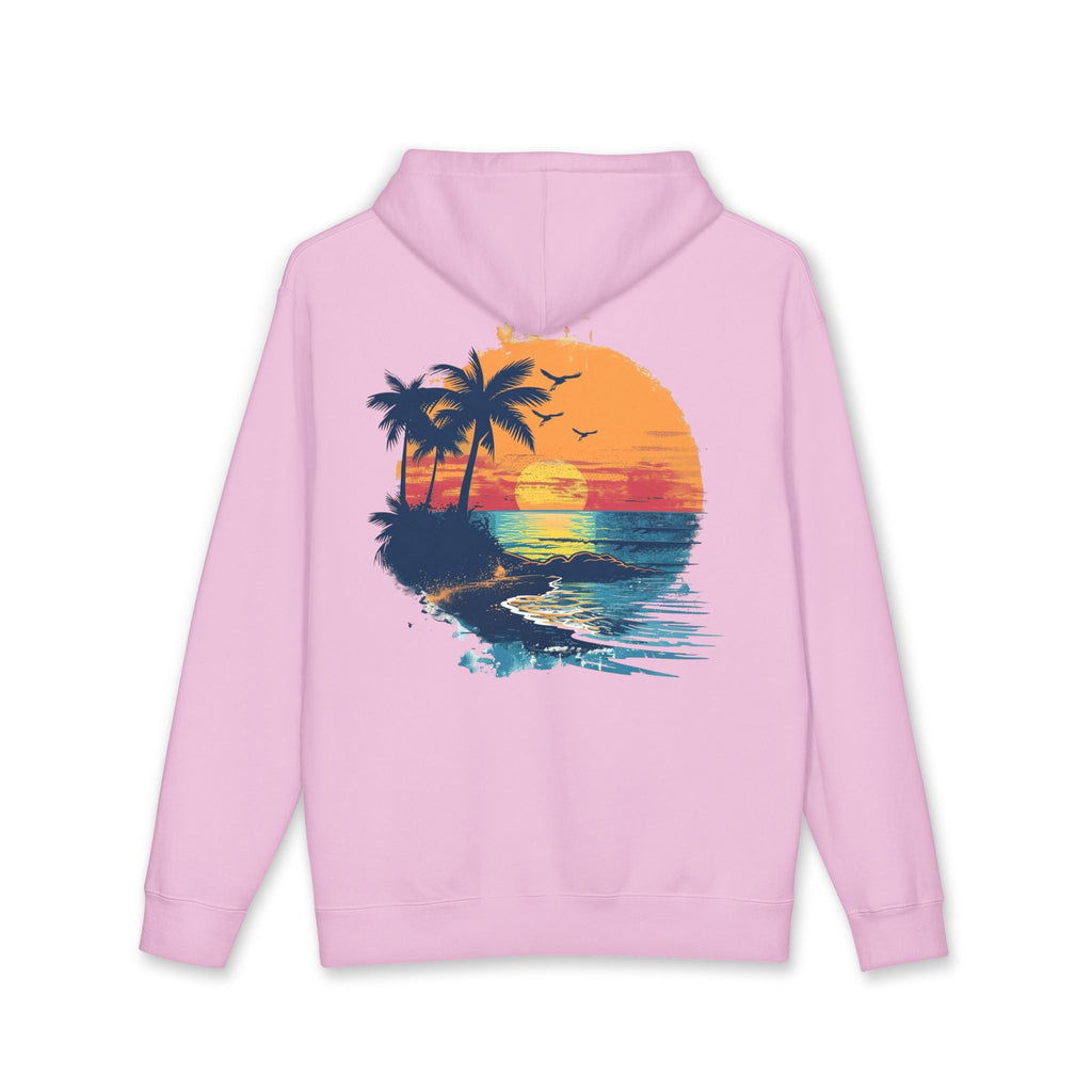 Beach Sunset Hoodie – Tropical Palm Trees & Flip Flops Graphic Sweatshirt - Etna Gift