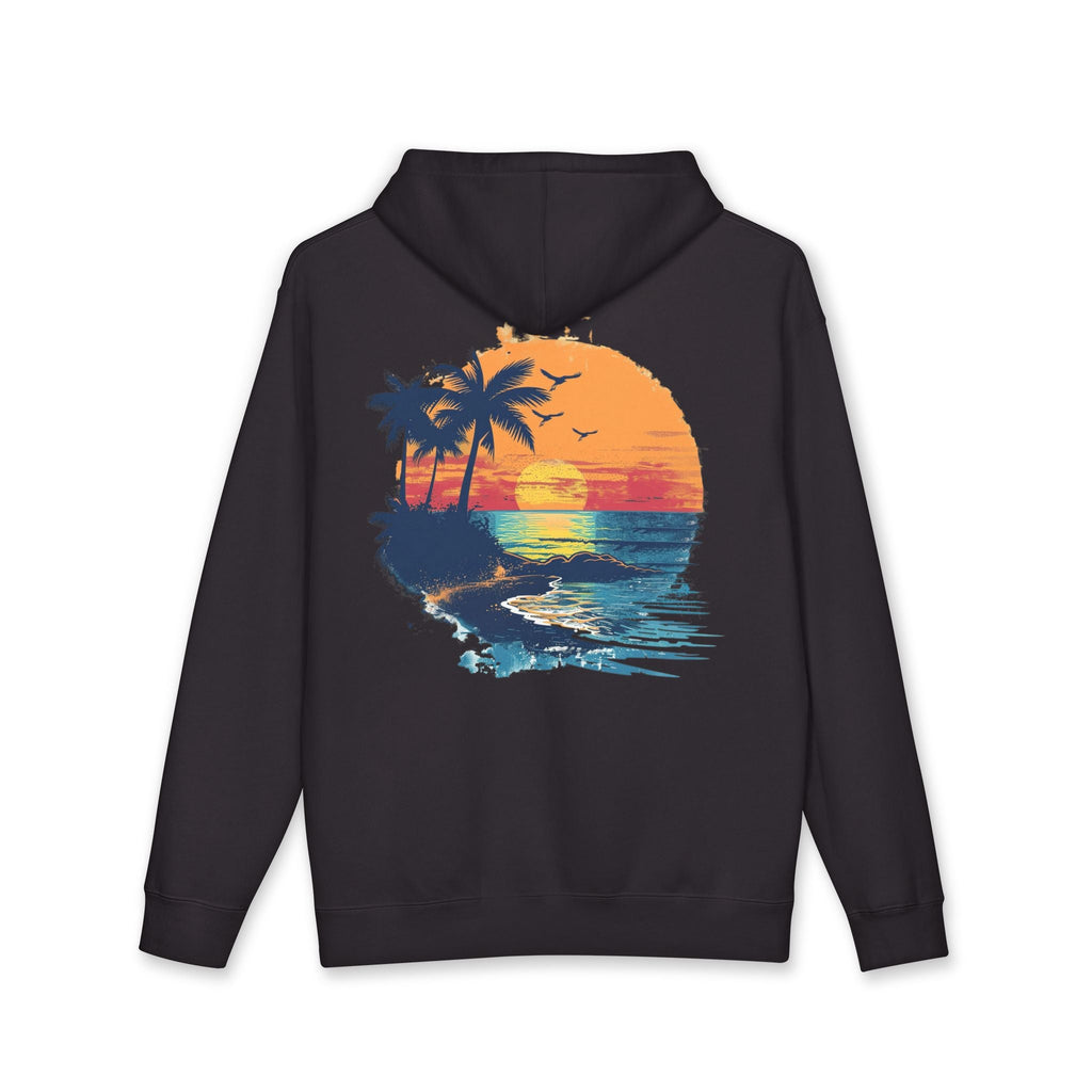 Beach Sunset Hoodie – Tropical Palm Trees & Flip Flops Graphic Sweatshirt - Etna Gift