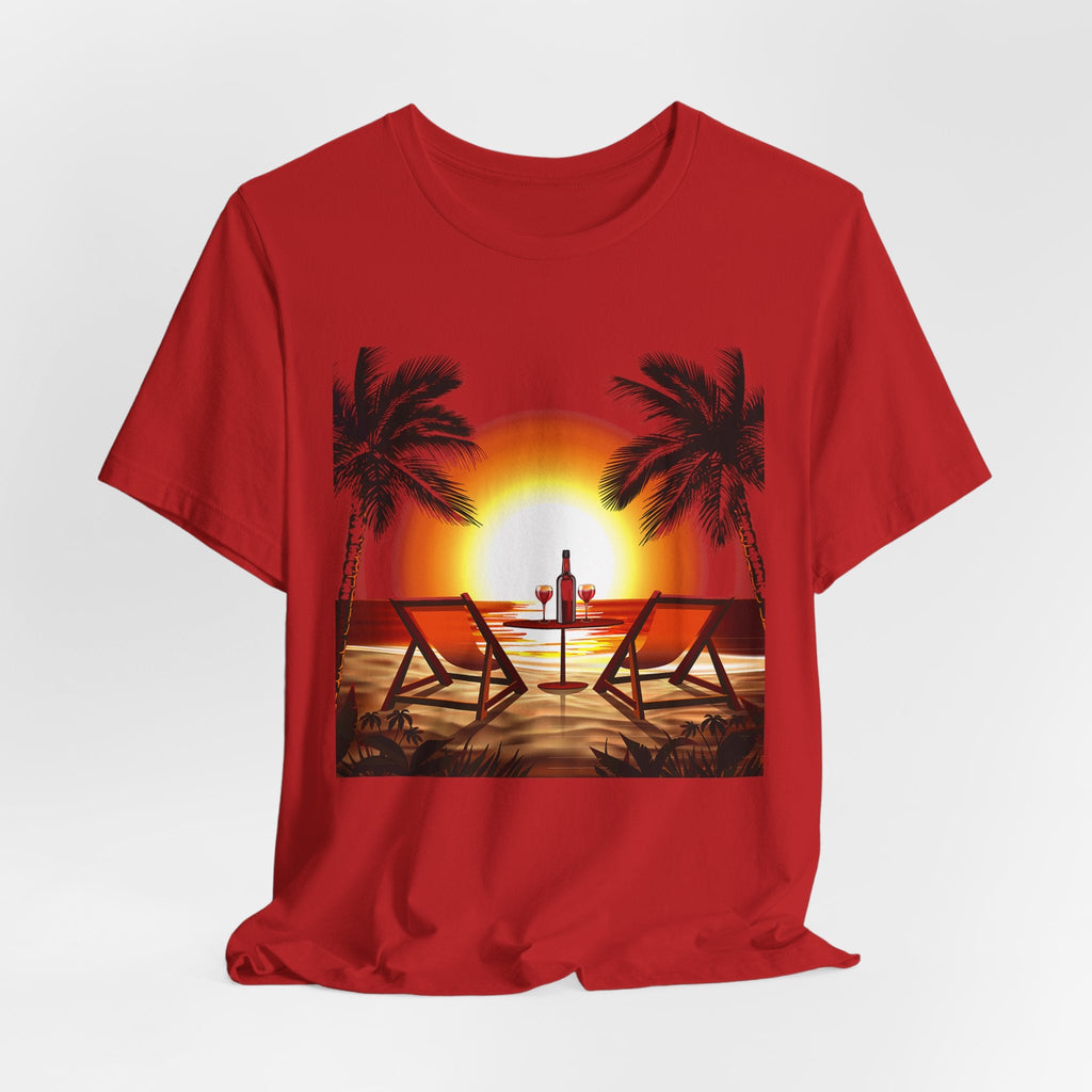 Beach Sunset with Palm Trees Tee Tropical Sunset T-Shirt - Etna Gift