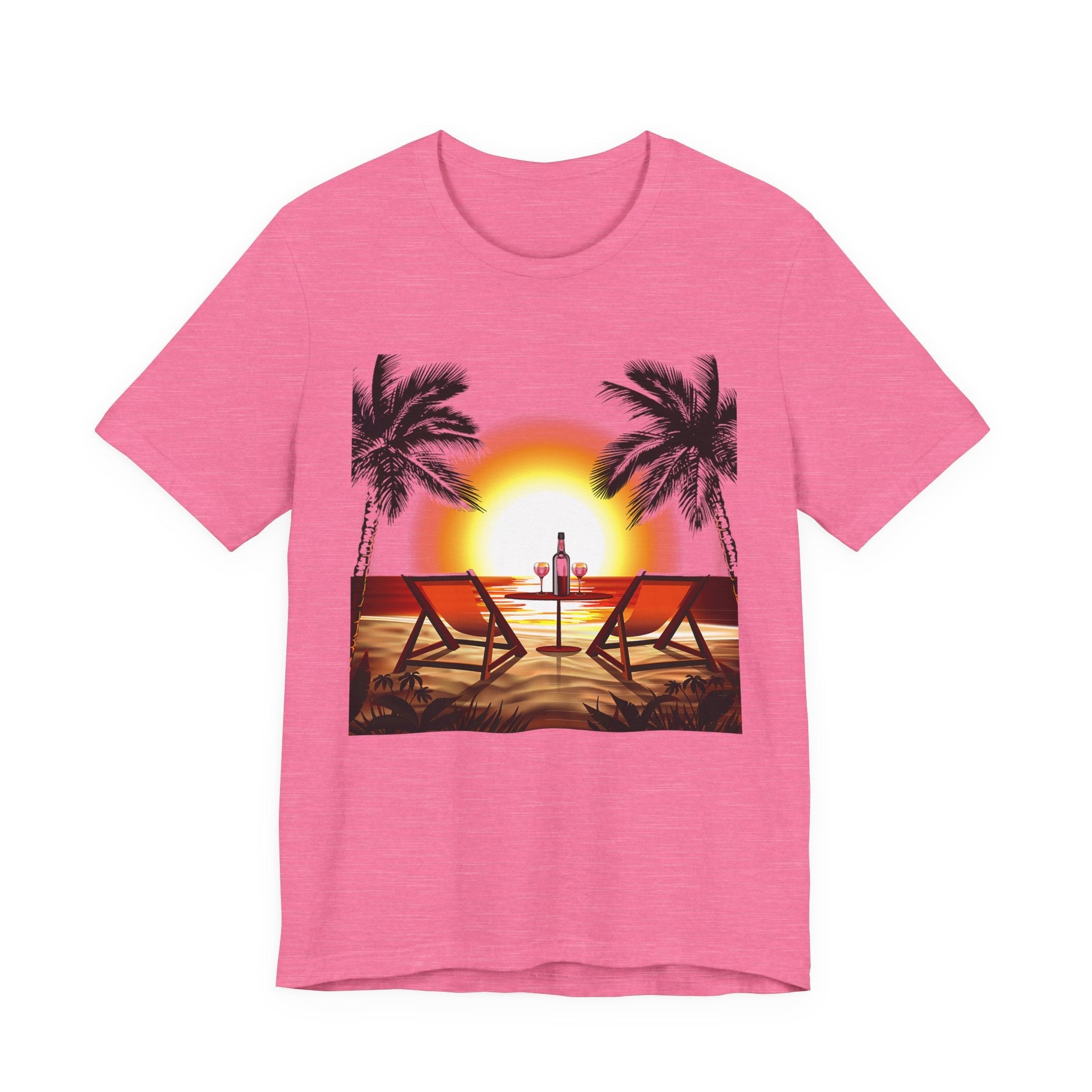 Beach Sunset with Palm Trees Tee Tropical Sunset T-Shirt - Etna Gift