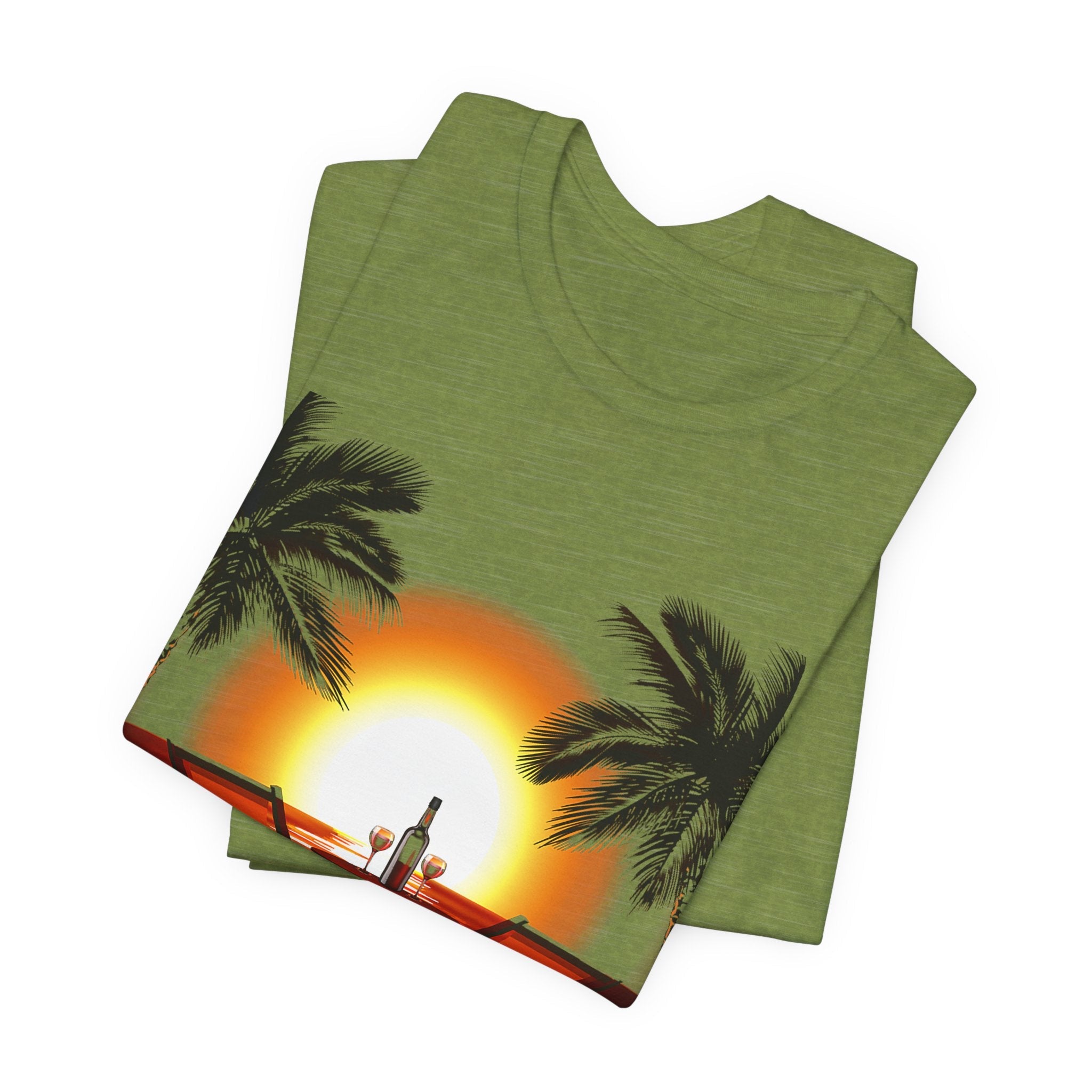 Beach Sunset with Palm Trees Tee Tropical Sunset T-Shirt - Etna Gift