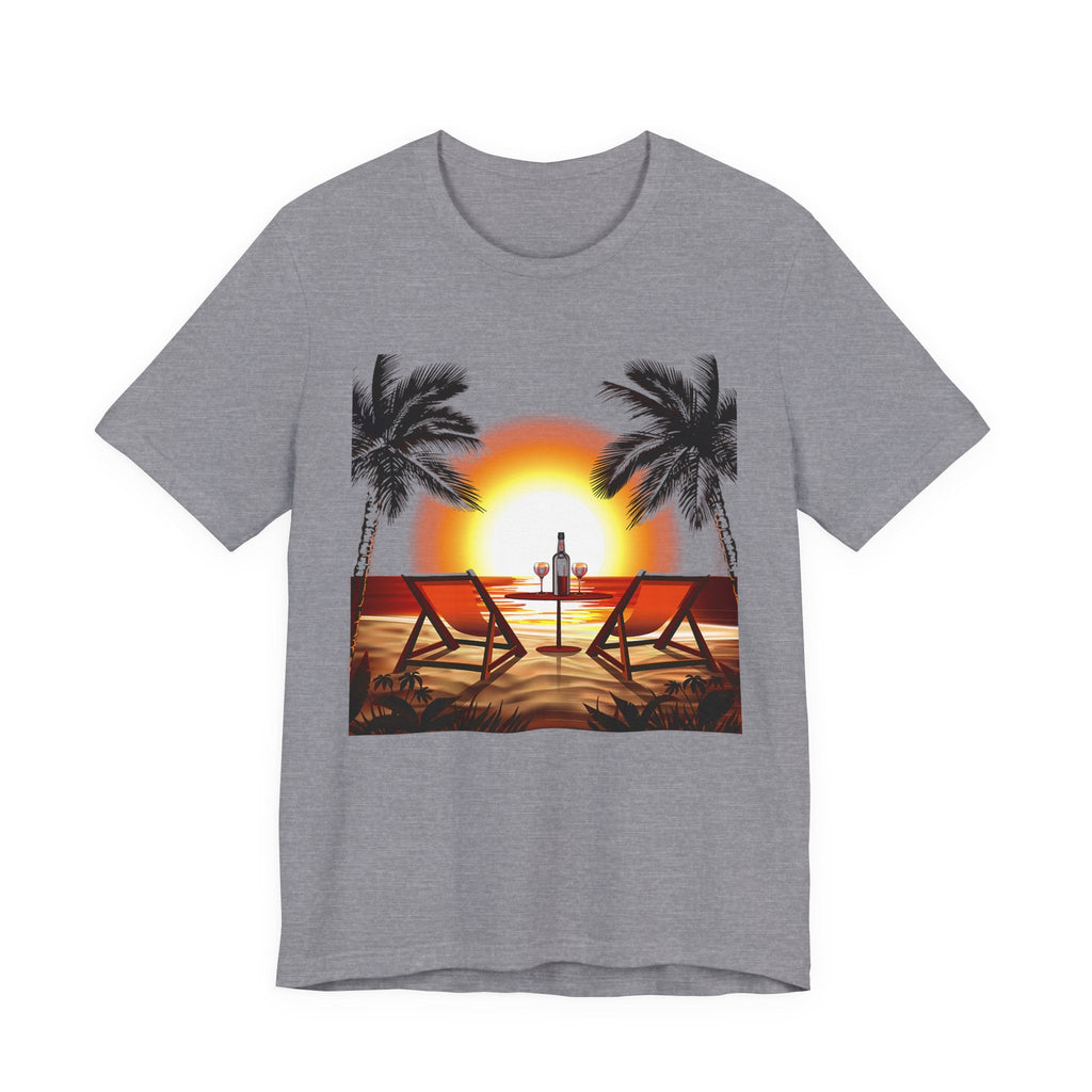Beach Sunset with Palm Trees Tee Tropical Sunset T-Shirt - Etna Gift