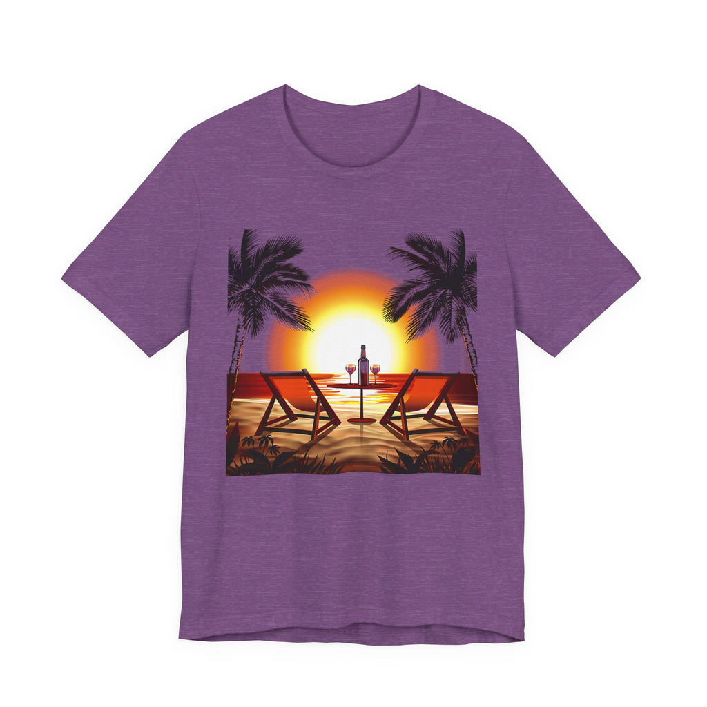 Beach Sunset with Palm Trees Tee Tropical Sunset T-Shirt - Etna Gift