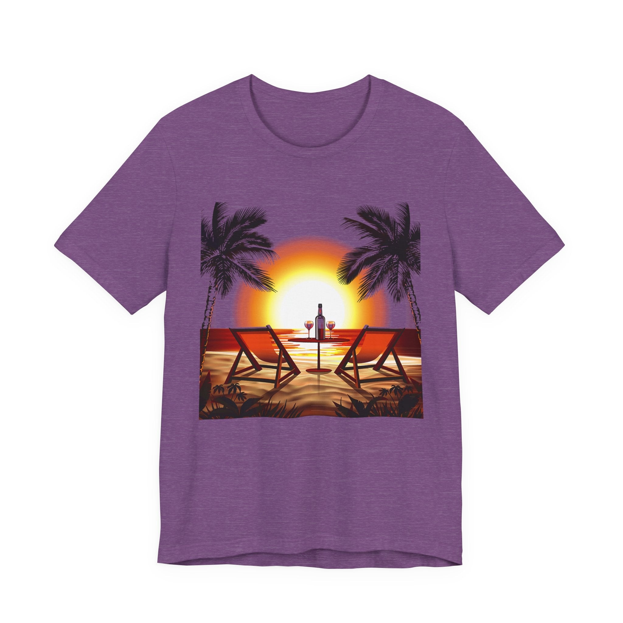 Beach Sunset with Palm Trees Tee Tropical Sunset T-Shirt - Etna Gift
