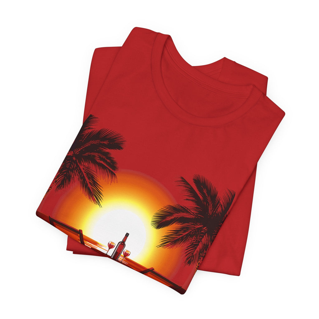 Beach Sunset with Palm Trees Tee Tropical Sunset T-Shirt - Etna Gift